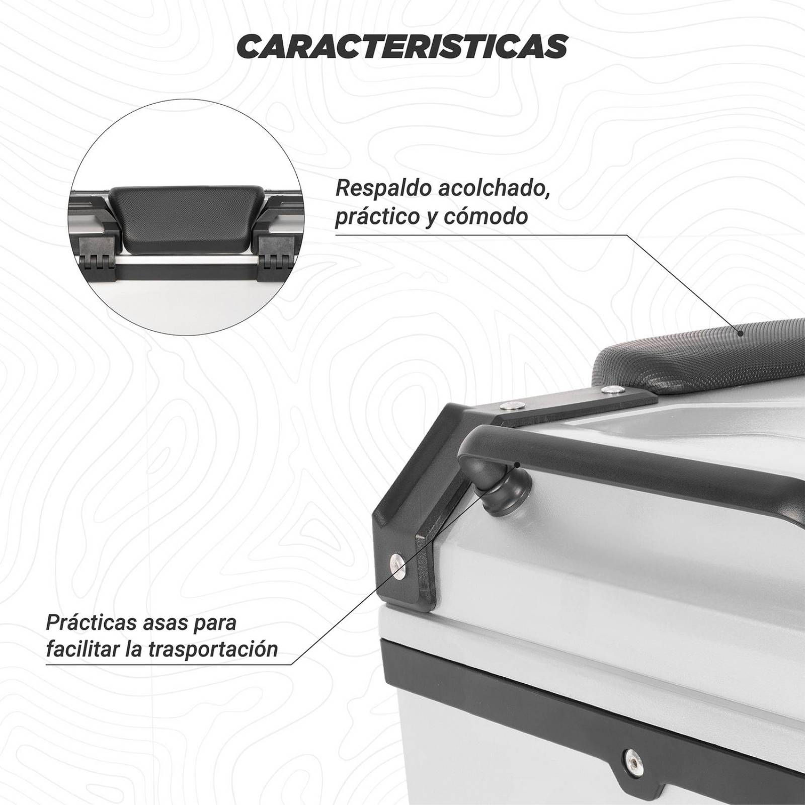 Caja portaequipaje moto 45L 43.5x38x34 Universal Kinlley 