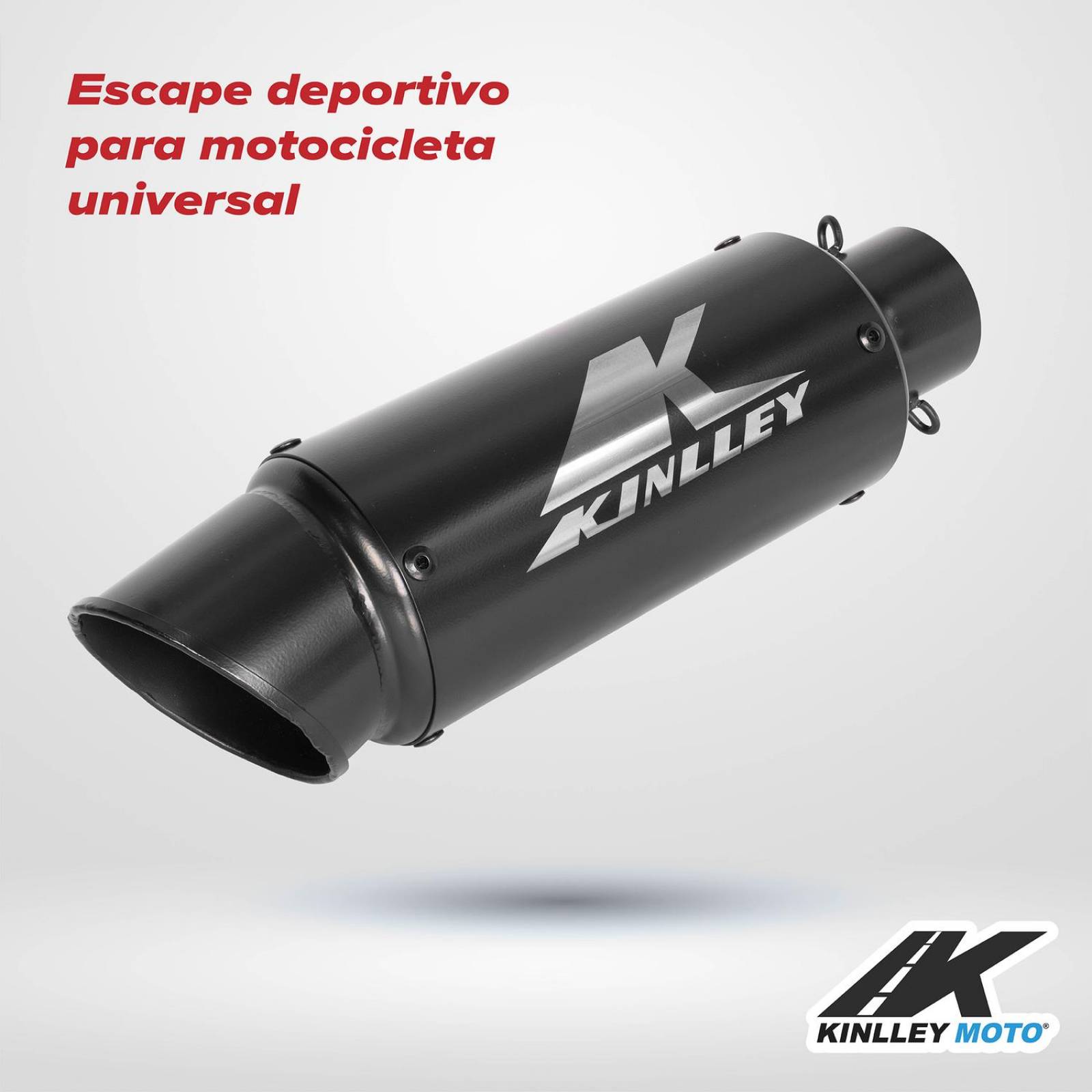Escape para moto deportivo negro 38/51mm Universal Kinlley