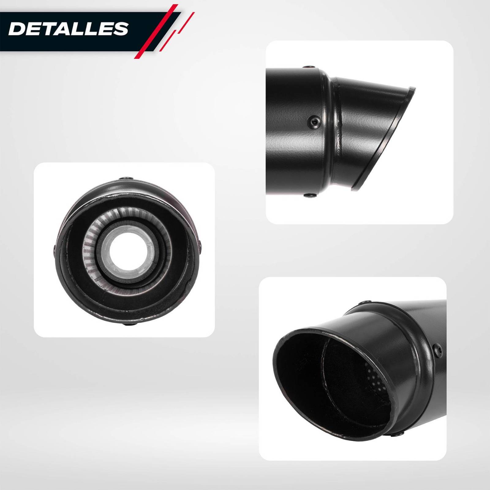 Escape para moto deportivo negro 38/51mm Universal Kinlley