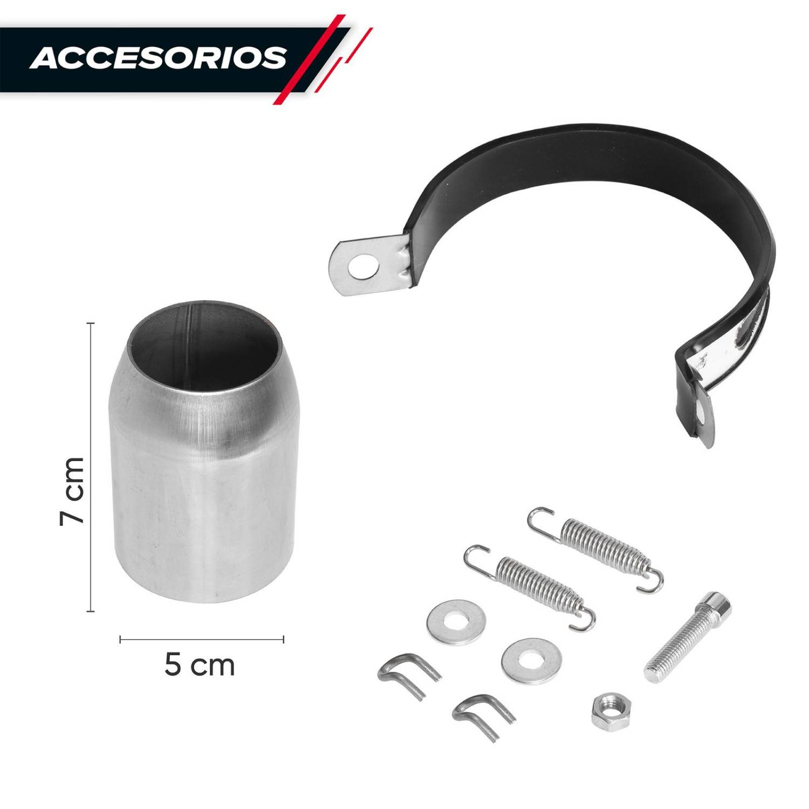 Escape para moto deportivo negro 38/51mm Universal Kinlley