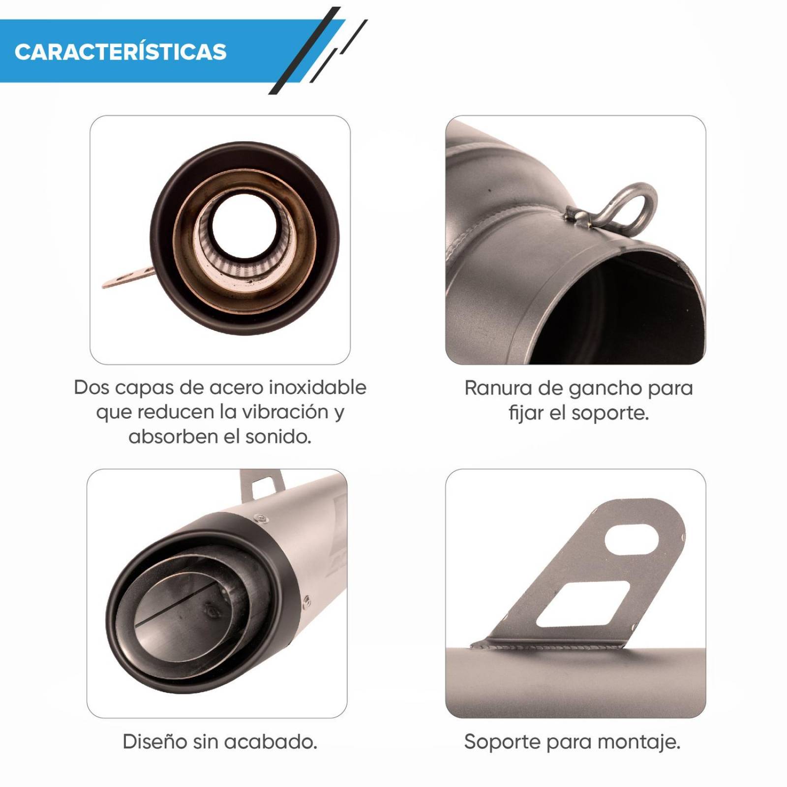 Escape para moto universal 35-51mm SC Muffle BD Kinlley