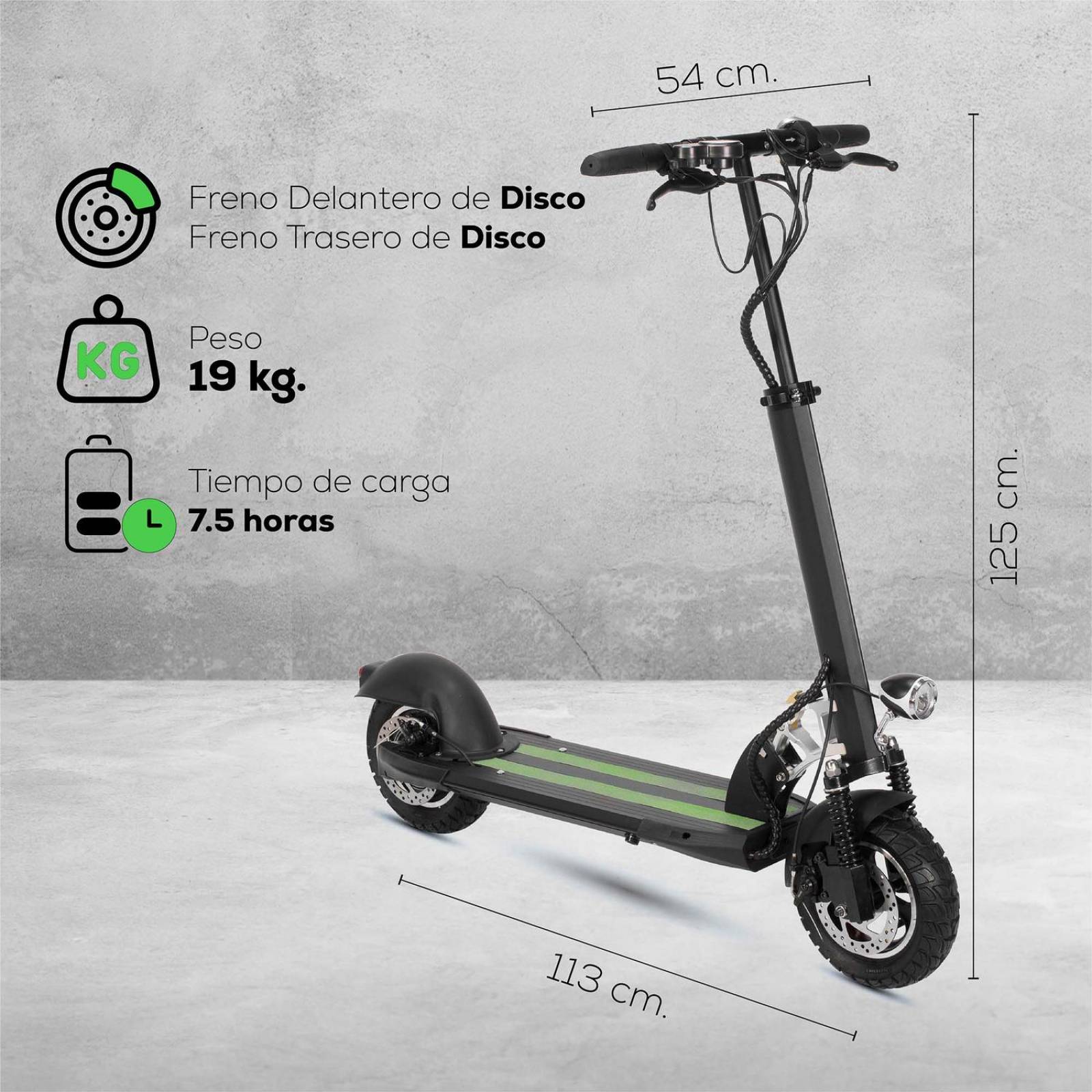 Scooter electrico R10 500W 14.5AH con suspension IPX4 