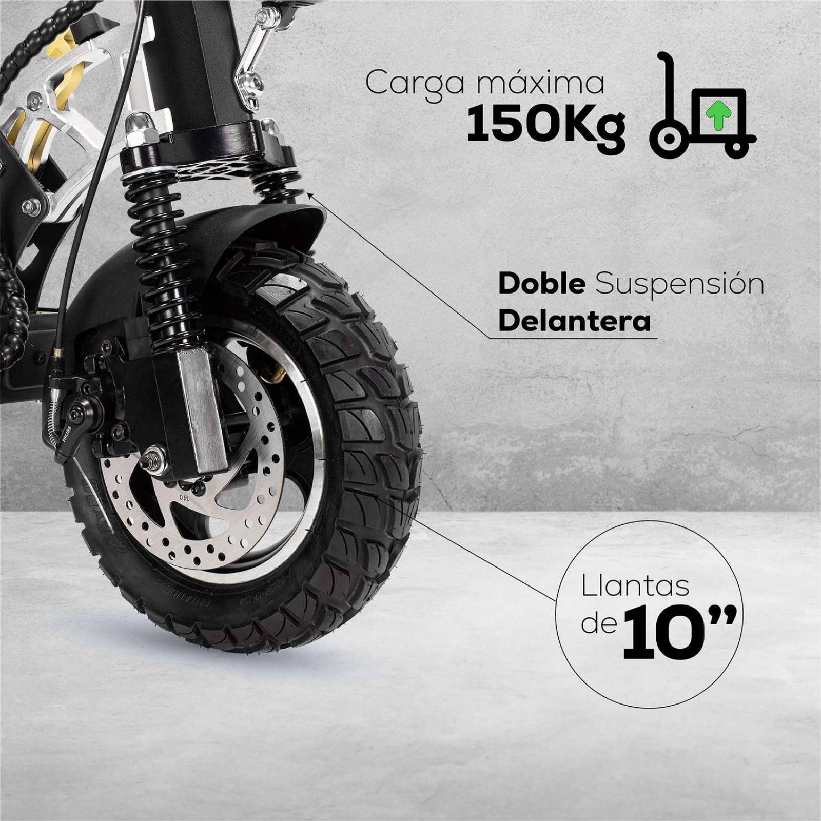 Scooter electrico R10 500W 14.5AH con suspension IPX4 