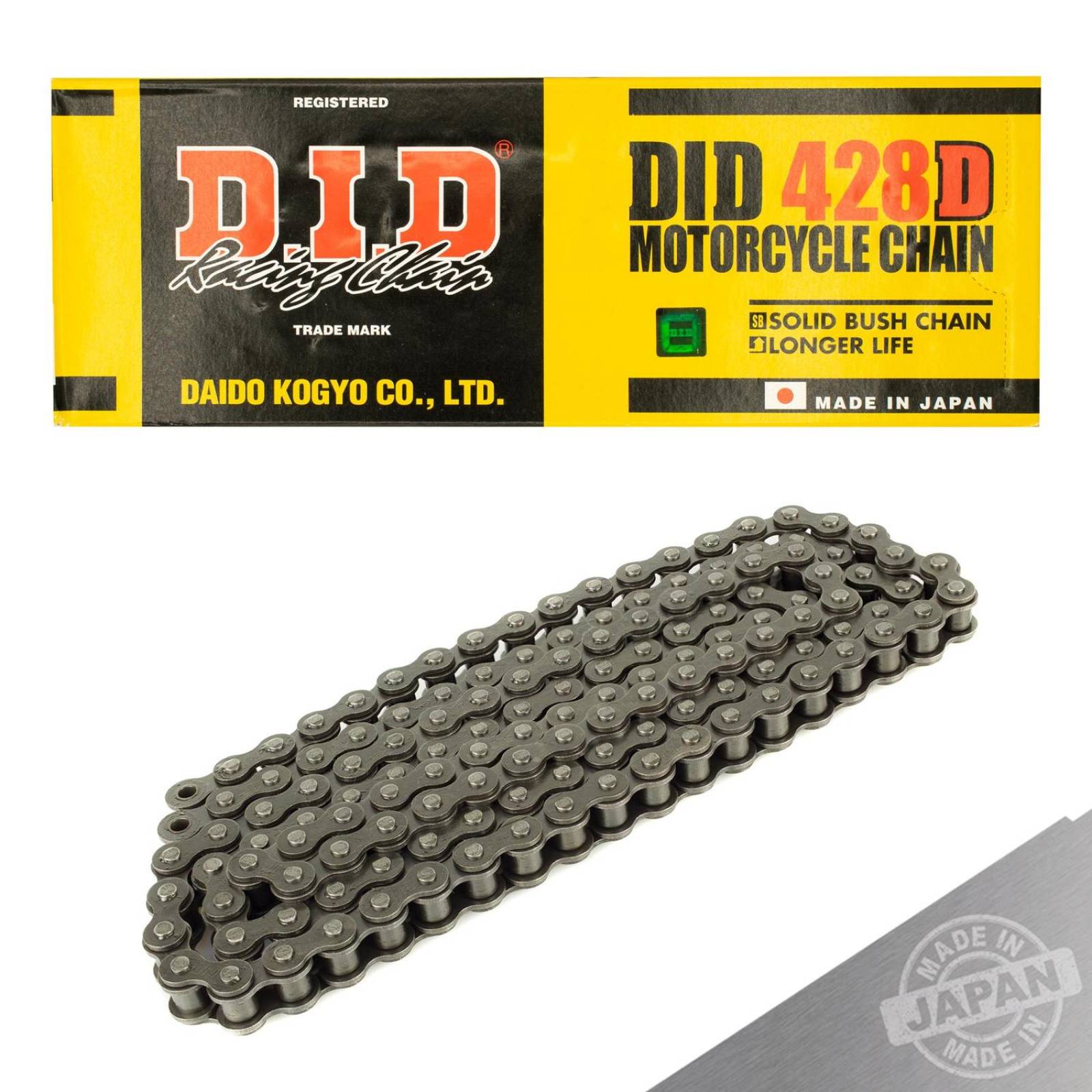 Cadena para moto 428D X 136L Buje Solido DID 