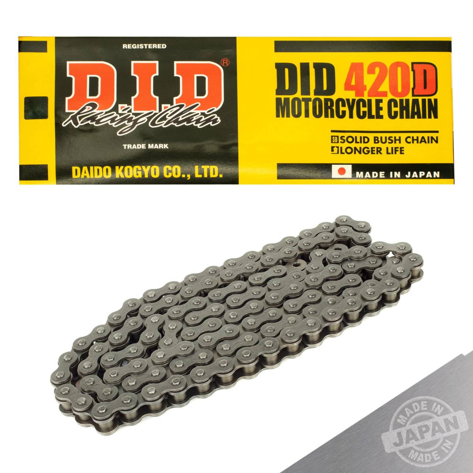 Cadena para motocicleta 420Dx116L Buje solido DID 