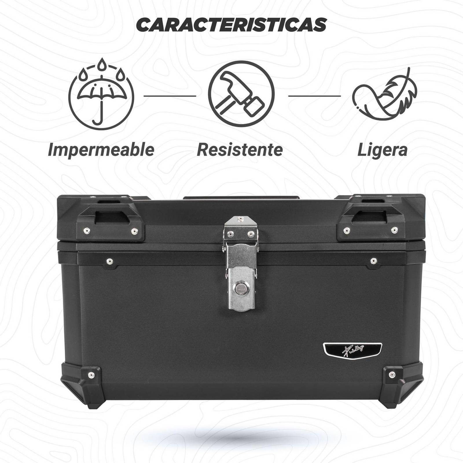 Caja portaequipaje para moto 56.5x40x31 Universal Kinlley 