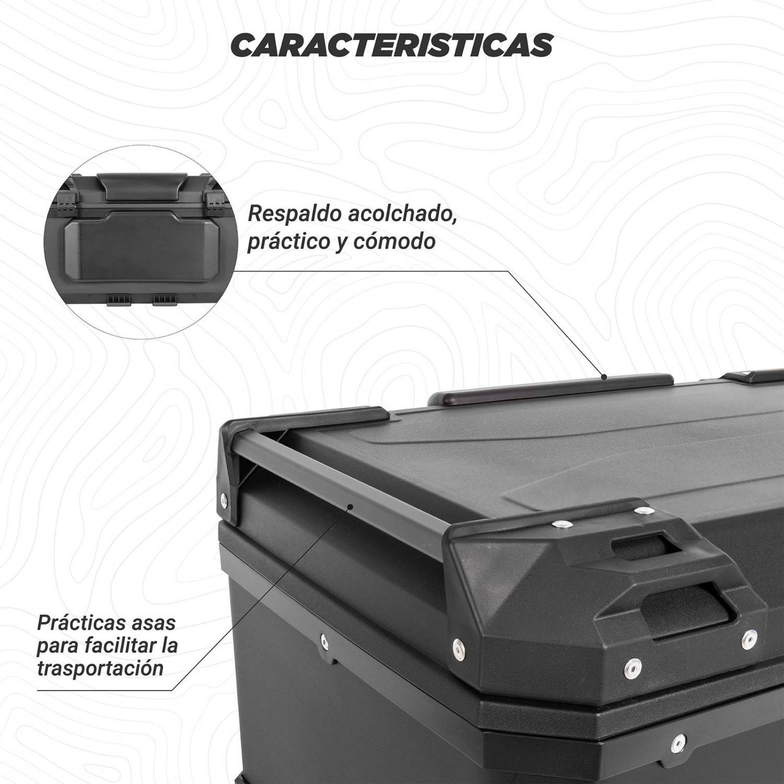 Caja portaequipaje para moto 56.5x40x31 Universal Kinlley 