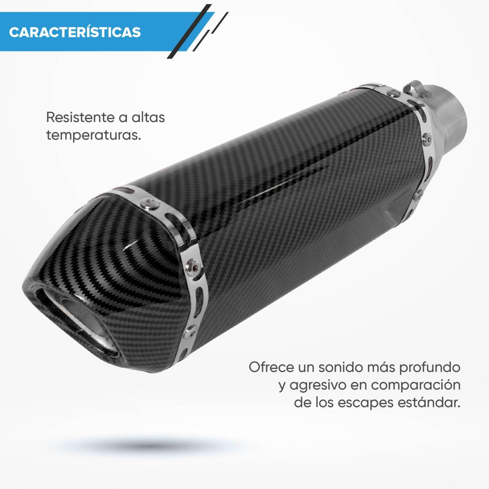 Escape para moto tipo fibra carbon 35/51mm Universal Kinlley