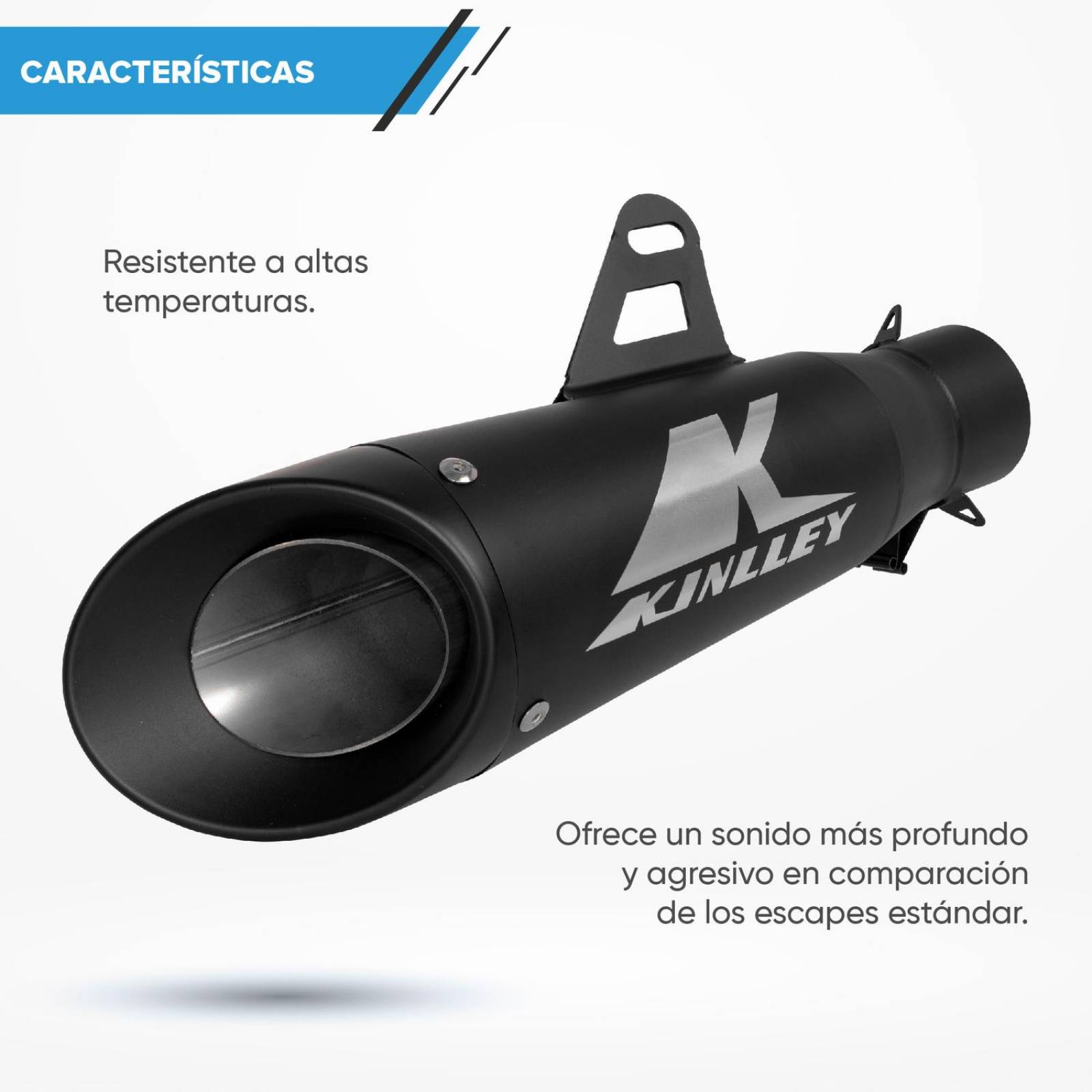 Escape para moto plateado 35/51mm Universal Kinlley 