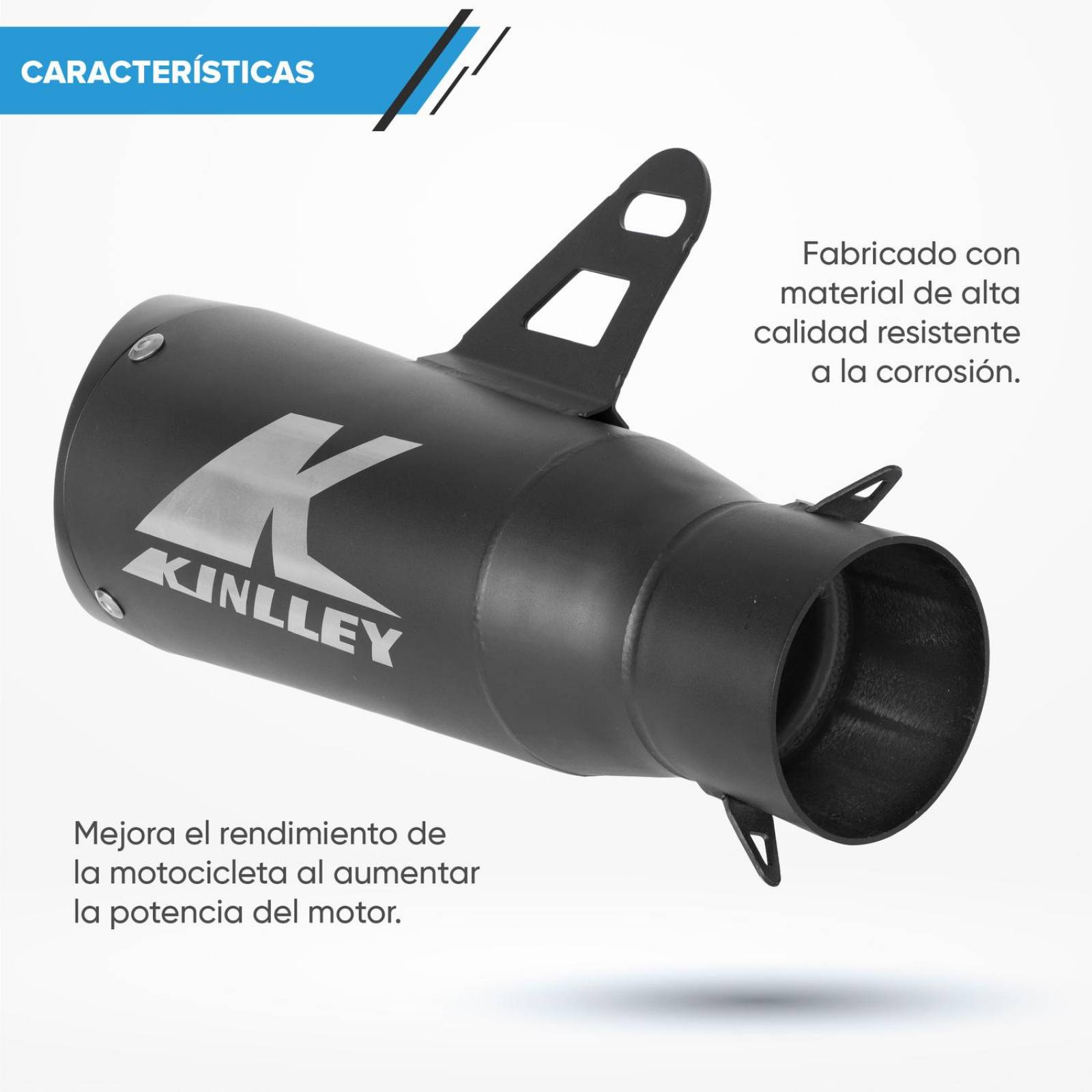 Escape para moto plateado 35/51mm Universal Kinlley 