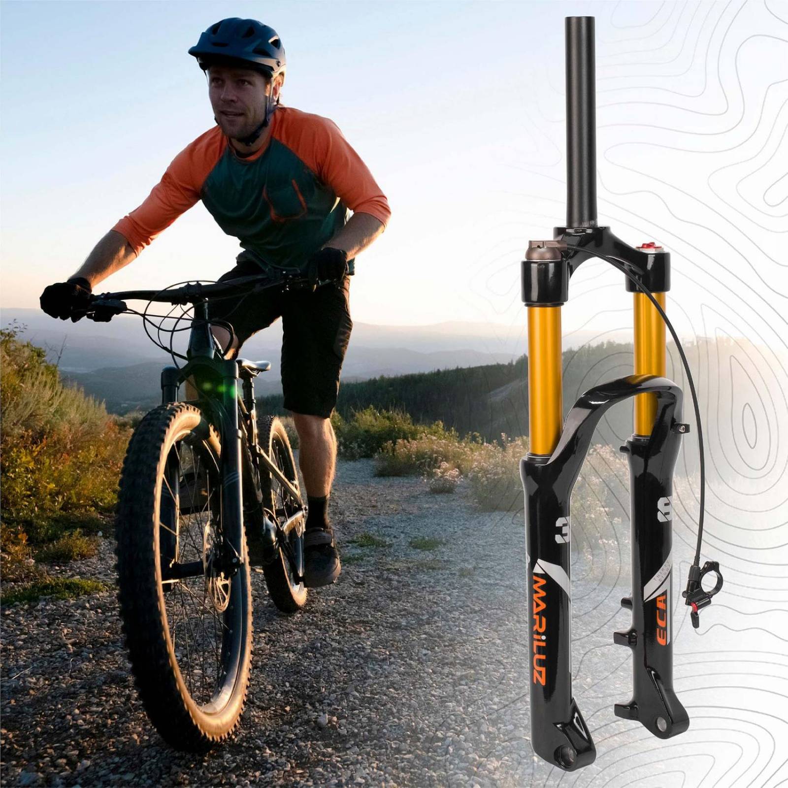 Tijera bicicleta R26 con bloqueo /rosca Suspension Mariluz 