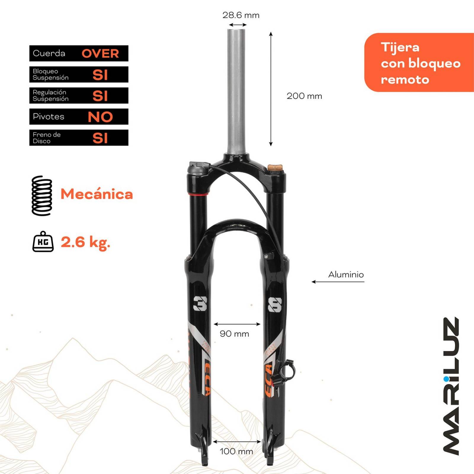 Tijera bicicleta R29 bloqueo lock out Suspension Mariluz 