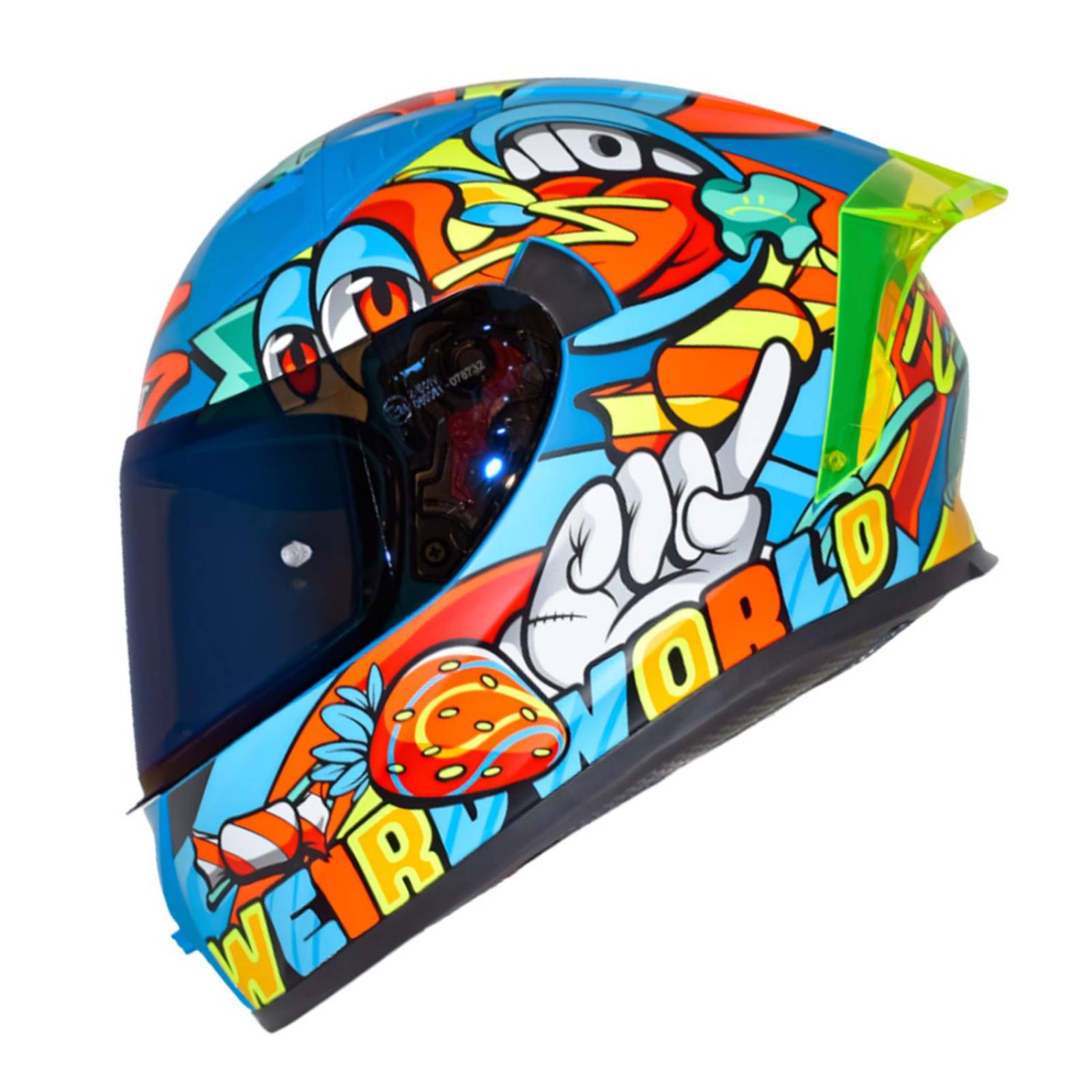 Casco para moto talla L Weird azul 526SP Shaft