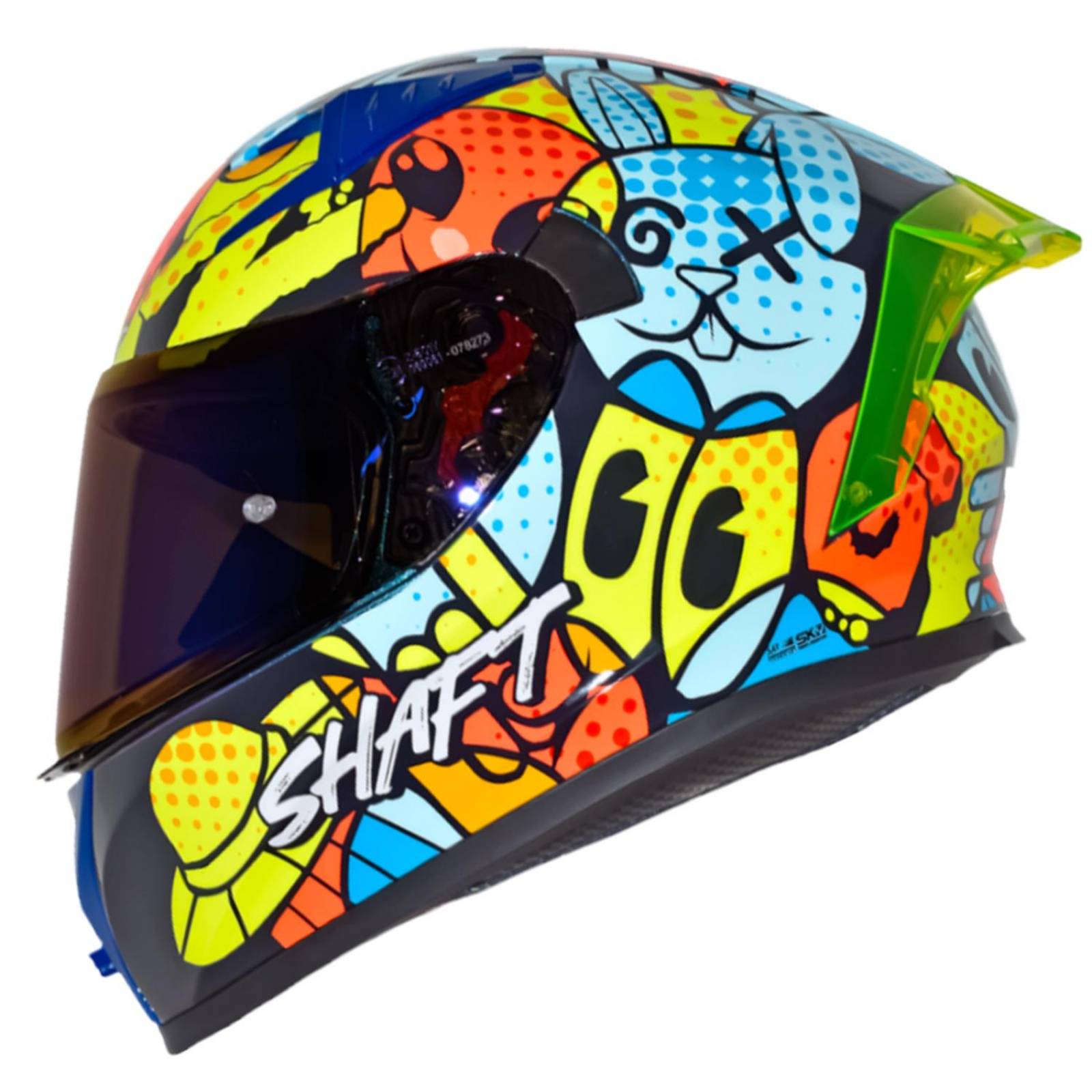 Casco para moto talla S Twist amarillo Neon 526SP Shaft