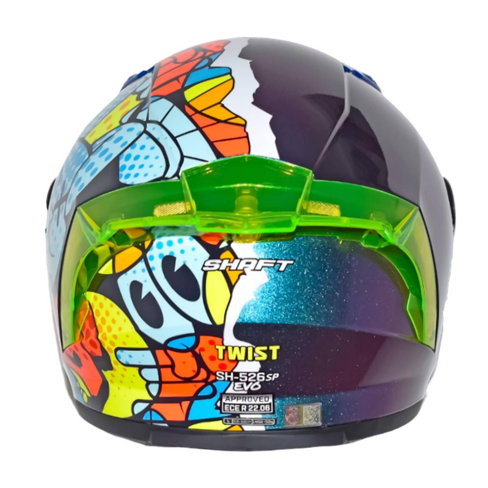 Casco para moto talla S Twist amarillo Neon 526SP Shaft