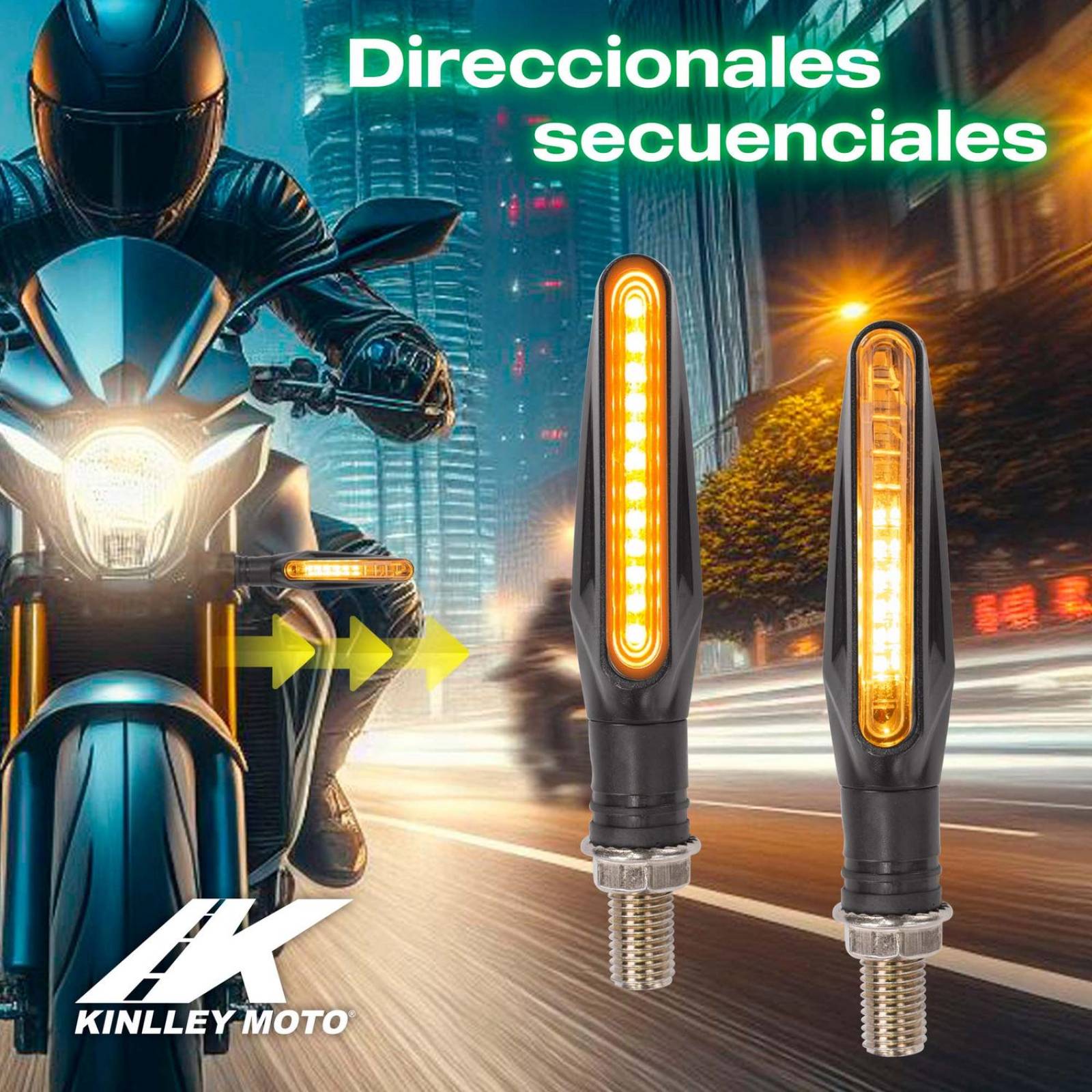 Direccionales Secuenciales Led Para Moto Universal Kinlley 