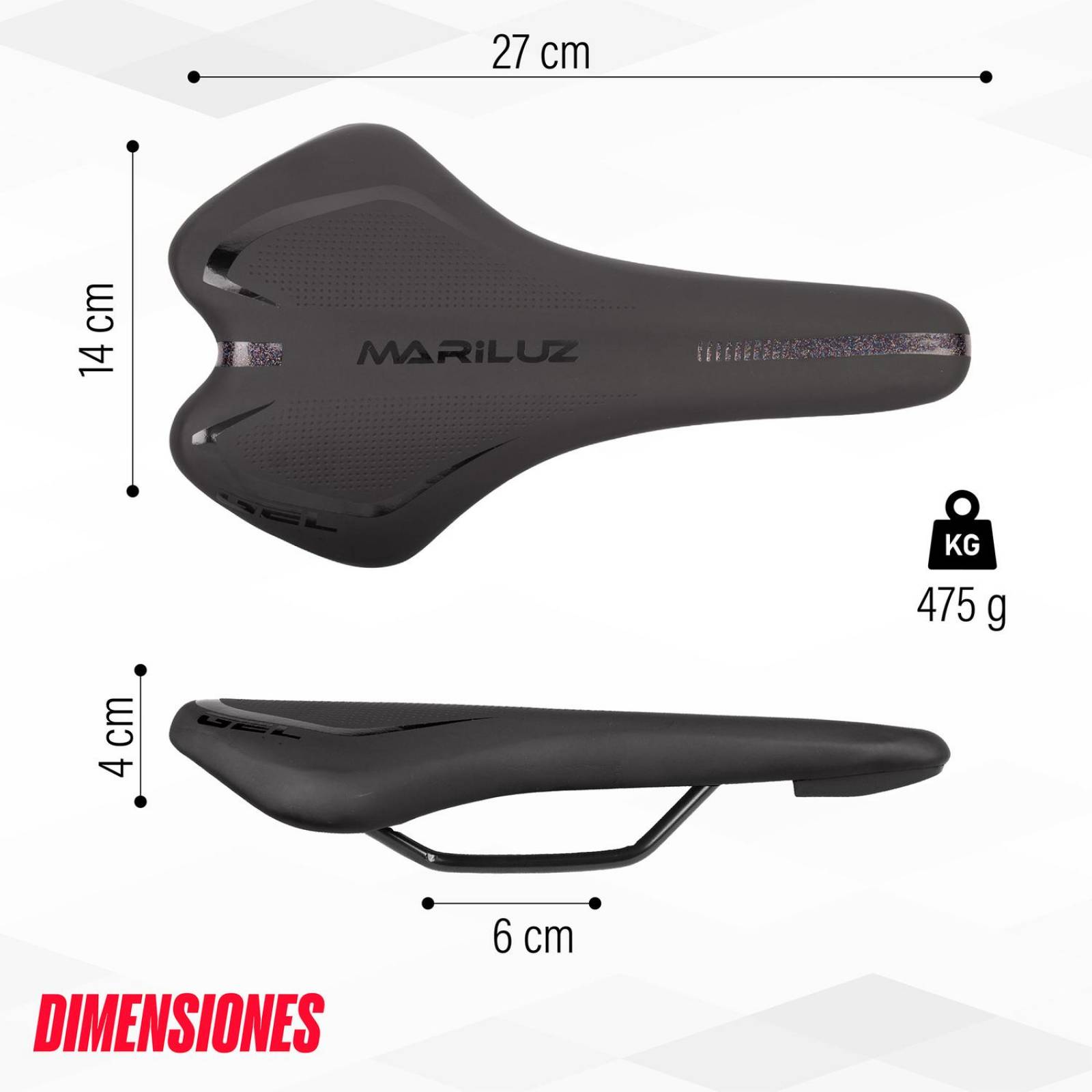 Asiento para bicicleta MTB negro WL-2035GEL Mariluz 
