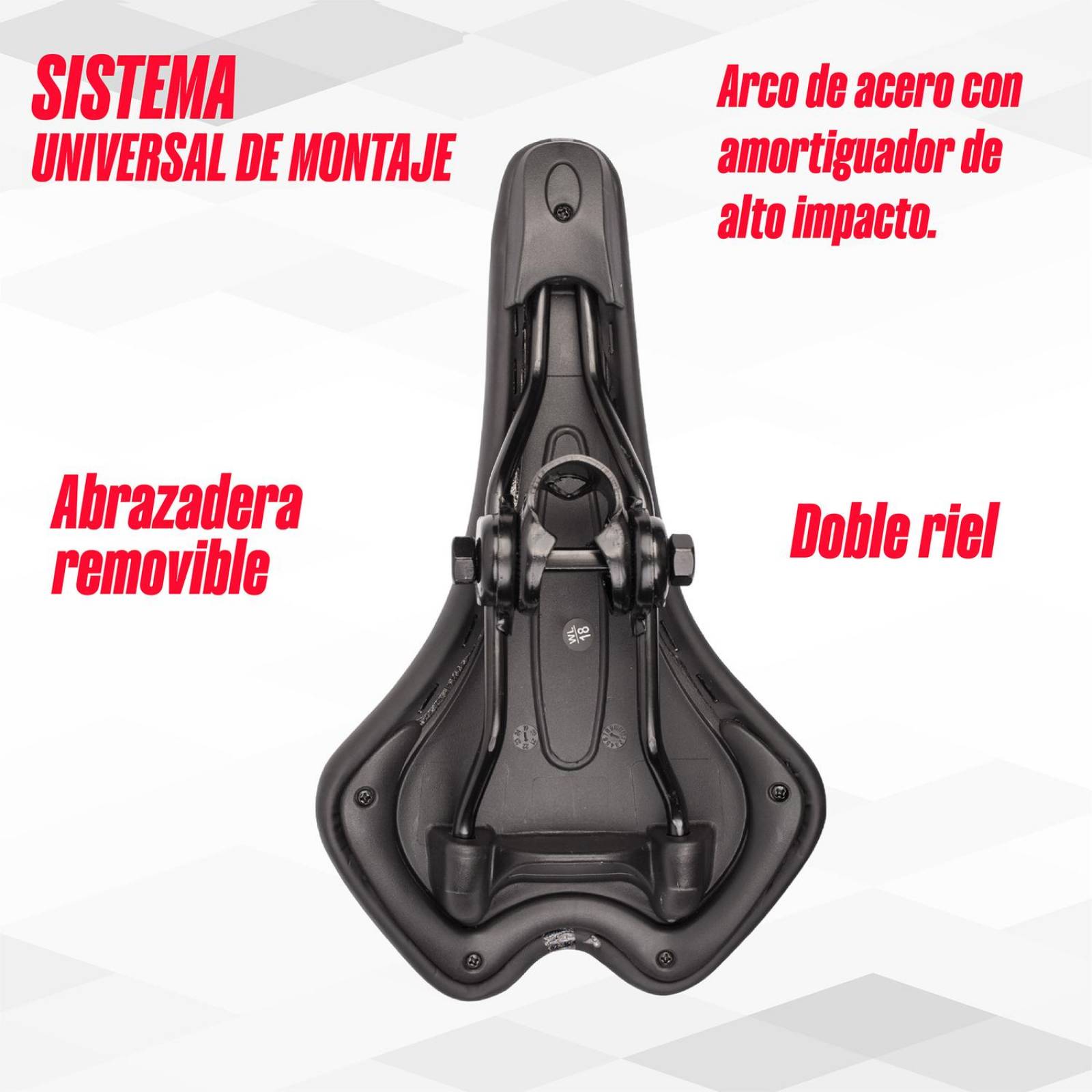 Asiento para bicicleta MTB negro WL-2035GEL Mariluz 