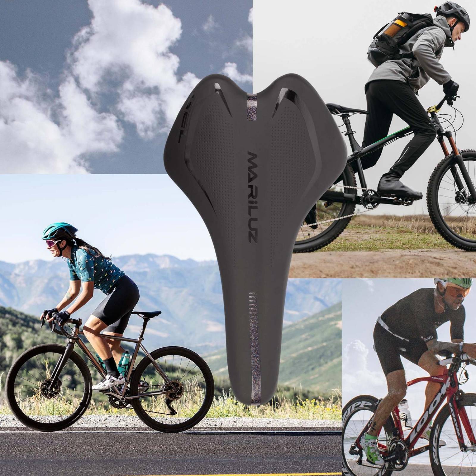 Asiento para bicicleta MTB negro WL-2035GEL Mariluz 