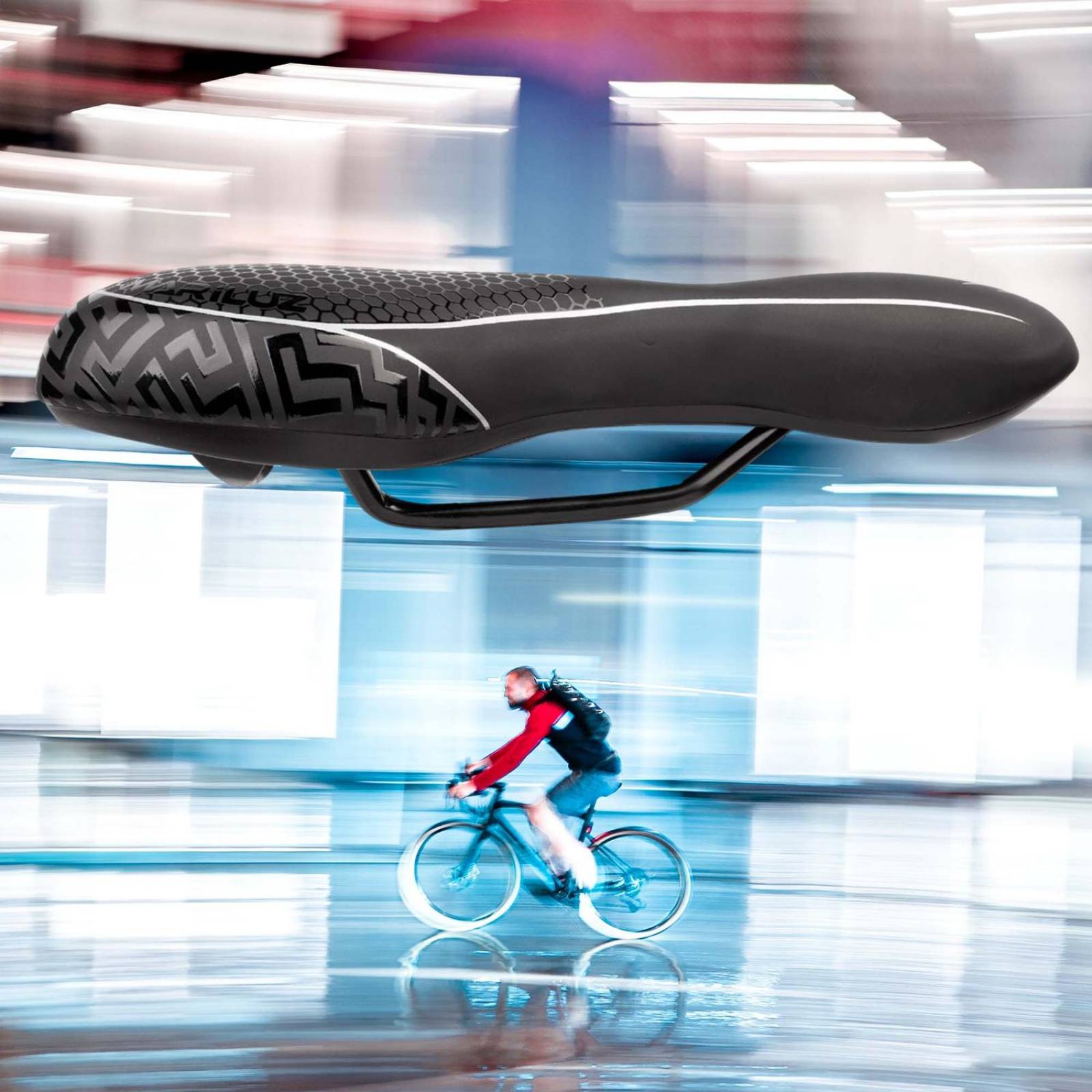 Asiento para bicicleta de montaña negro antiprostatico 1090-1FM 275X160mm Mariluz 