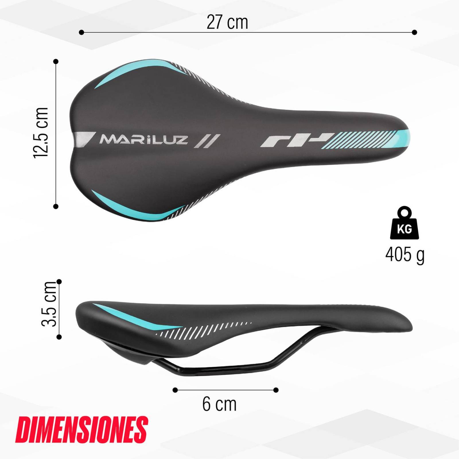 Asiento para bicicleta MTB negro verde WL-3129 Mariluz 