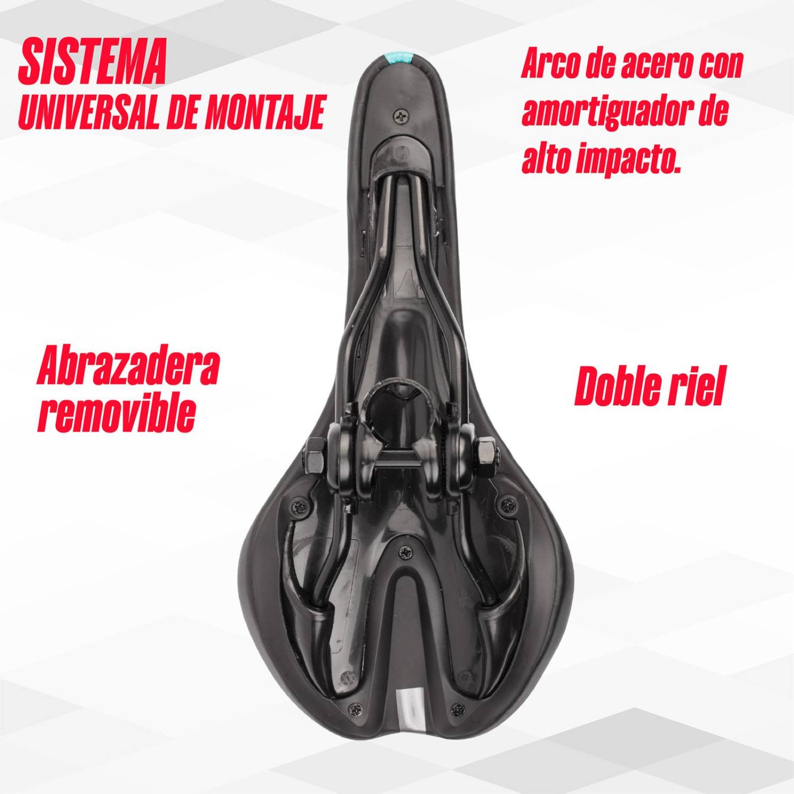 Asiento para bicicleta MTB negro verde WL-3129 Mariluz 