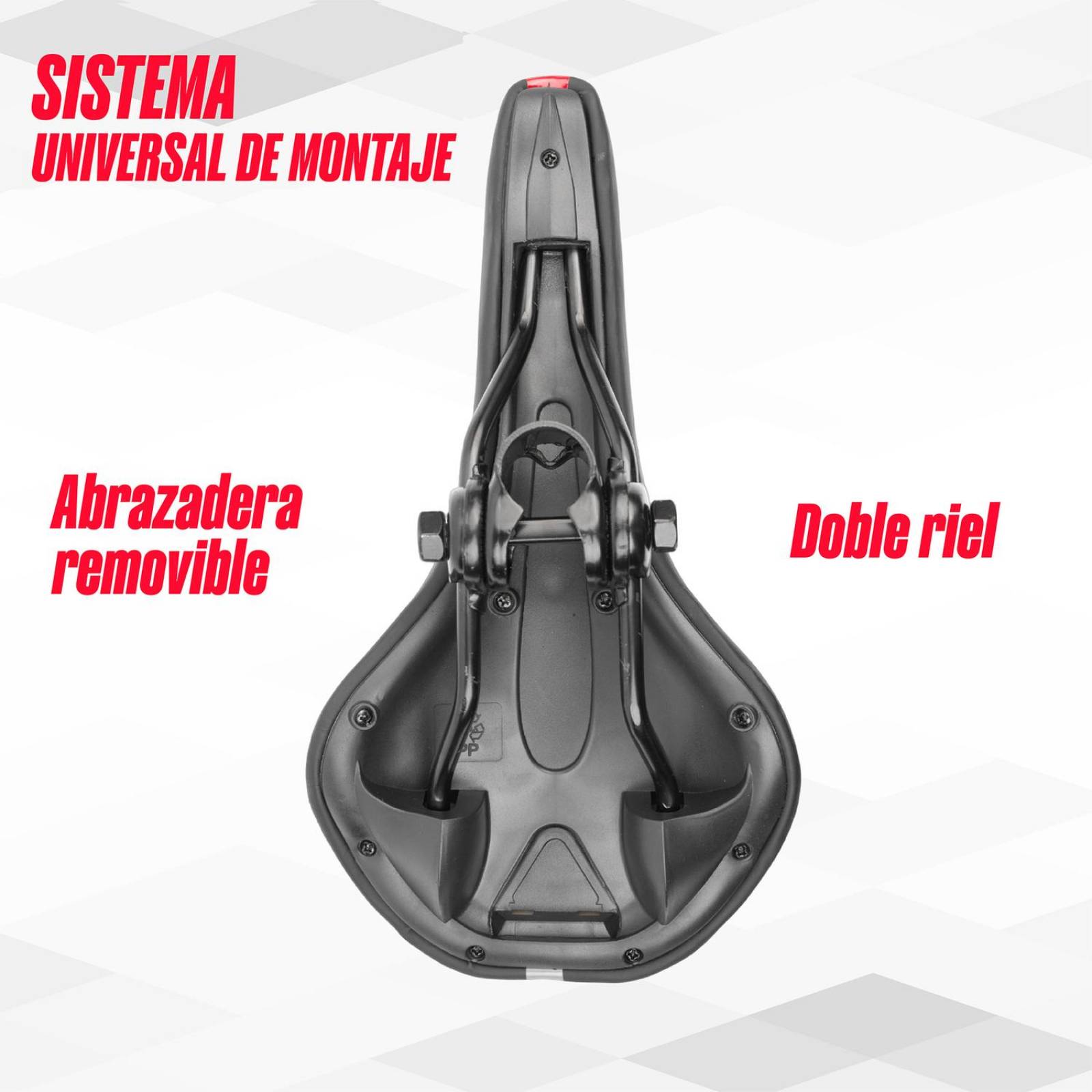 Asiento para bicicleta MTB negro rojo WL-1138-1 Mariluz 