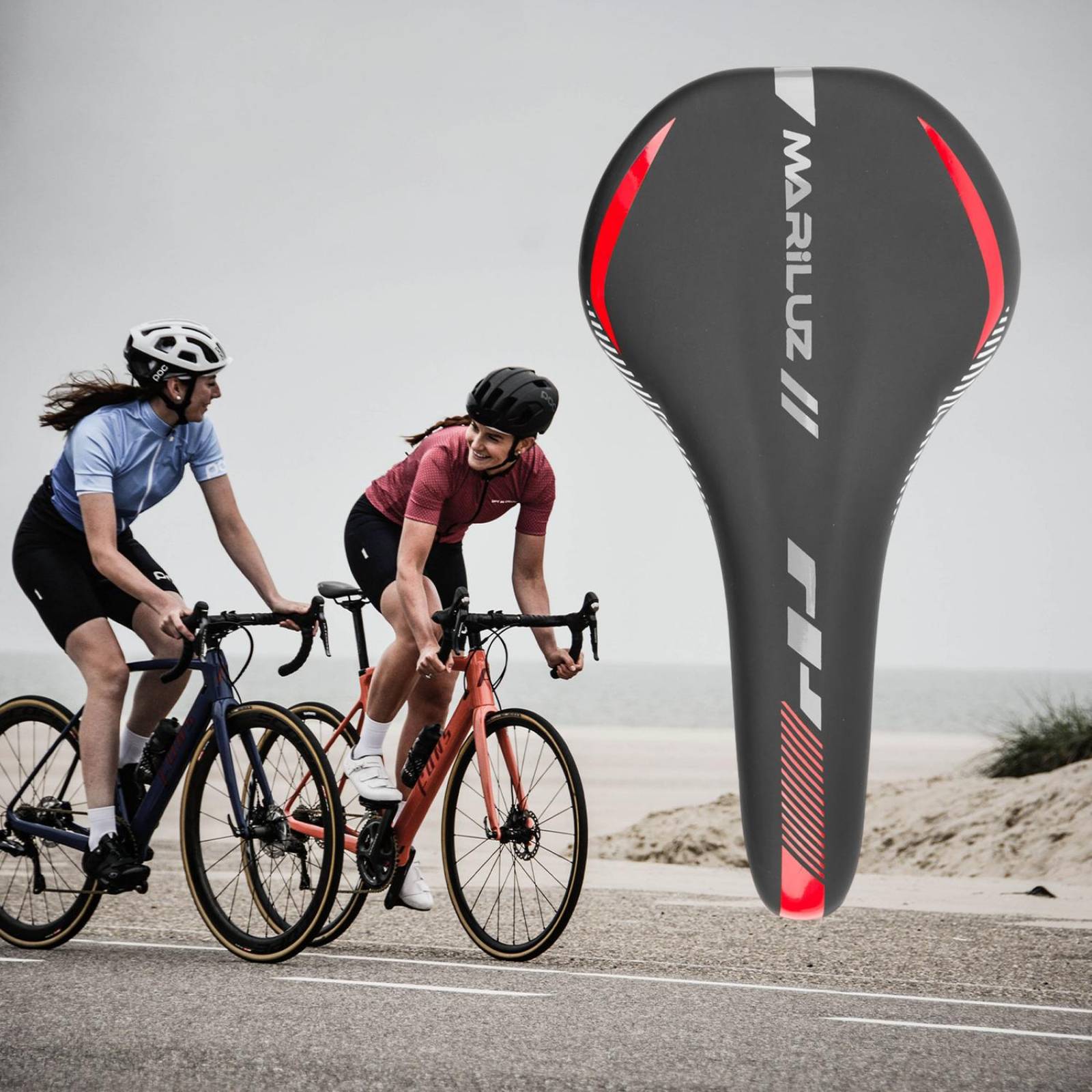 Asiento para bicicleta MTB negro rojo WL-1138-1 Mariluz 