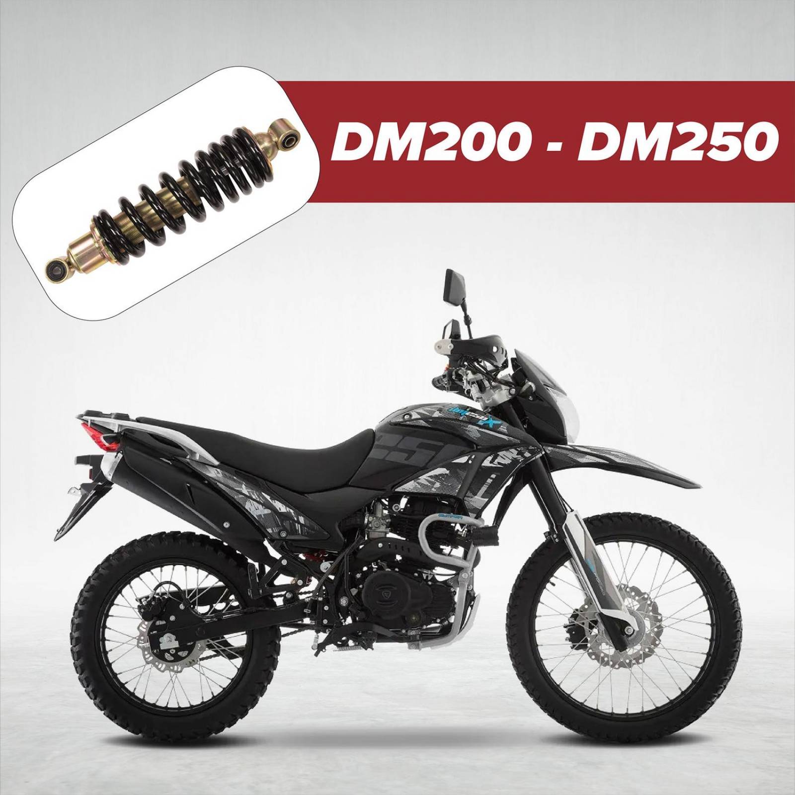 Amortiguador trasero para moto DM 200 DM 250 Kinlley 