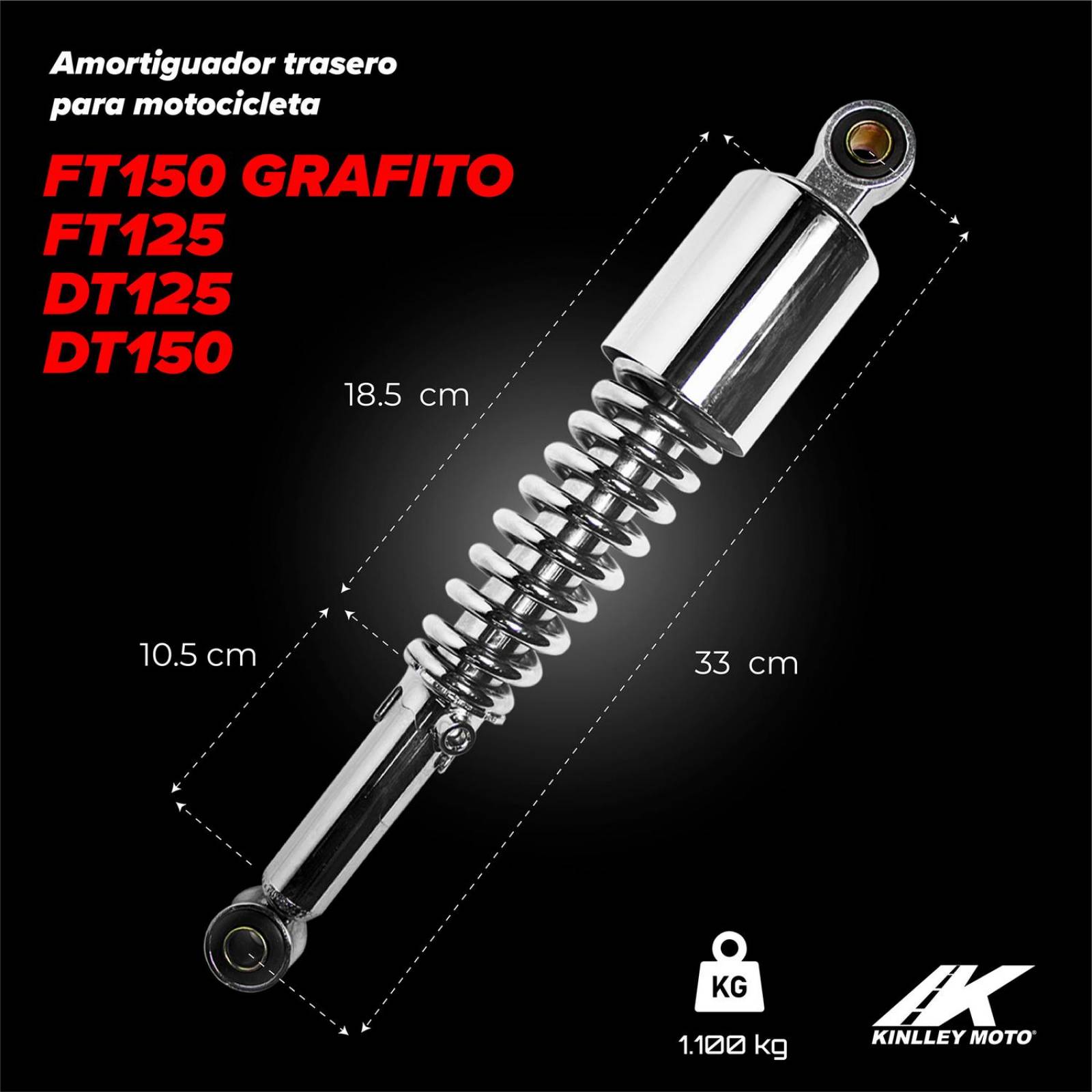 Amortiguador trasero para moto FT125 DT125 150 FT150 Kinlley
