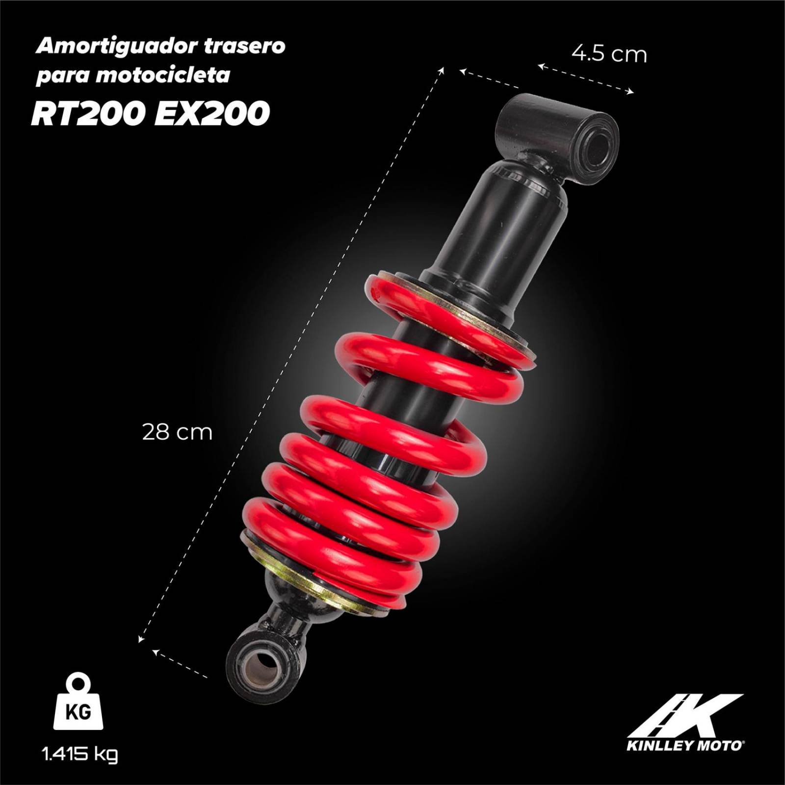 Amortiguador trasero para moto RT 200 EX 200 Kinlley 