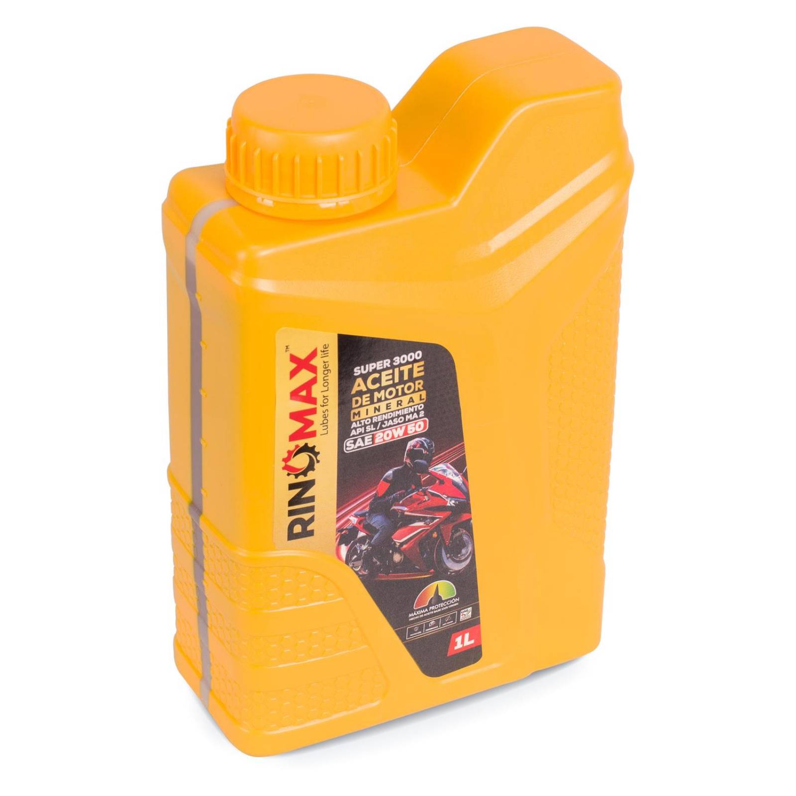 Aceite Moto Mineral 20W50 4T 1L API Rinomax 3000 