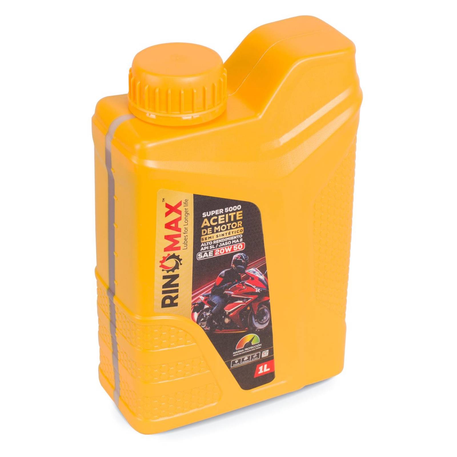 Aceite Moto Semi Sintetico 20W 50 4T 1L API SL Rinomax 5000 