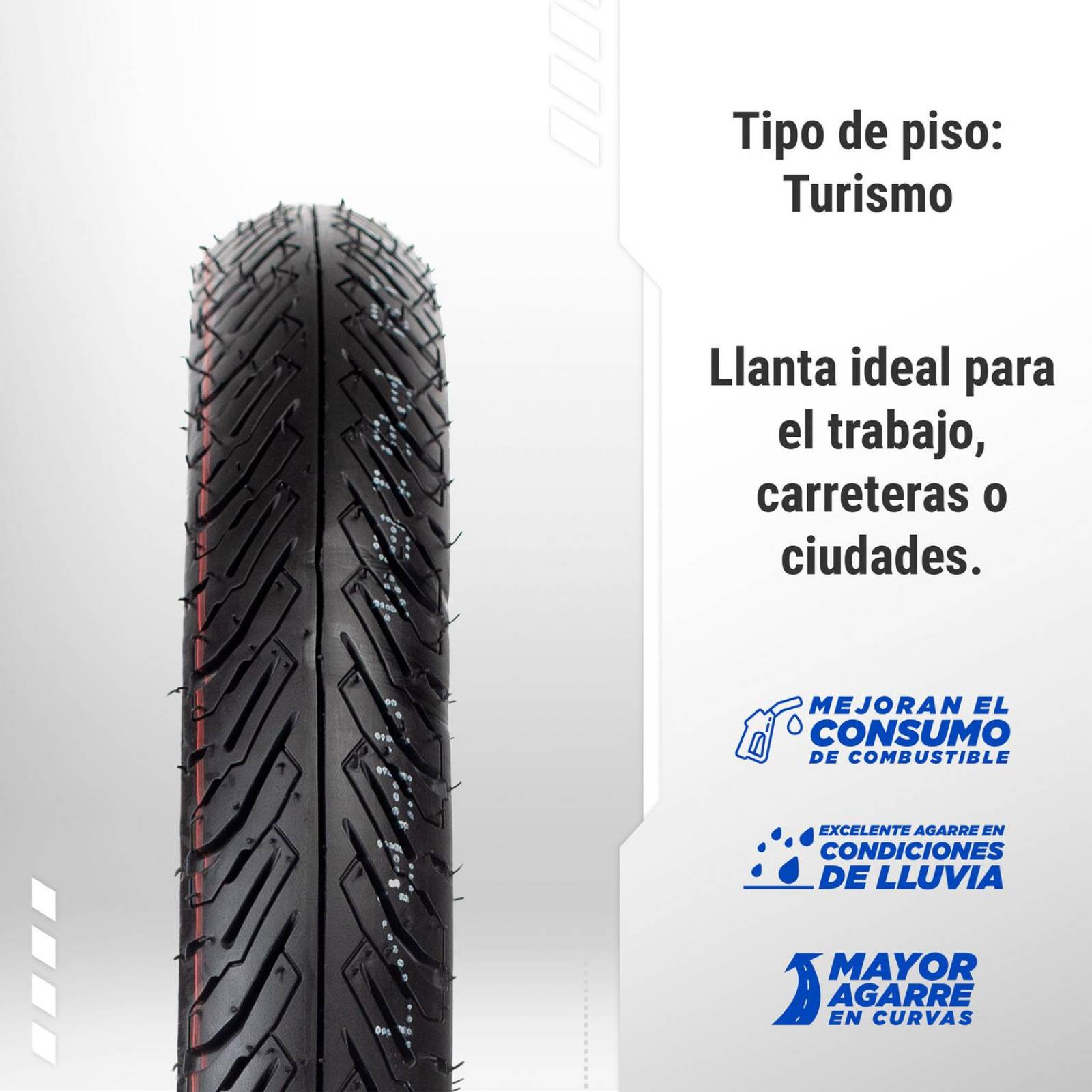 Llanta Para Moto 2.75-18 Tubeless Motometa