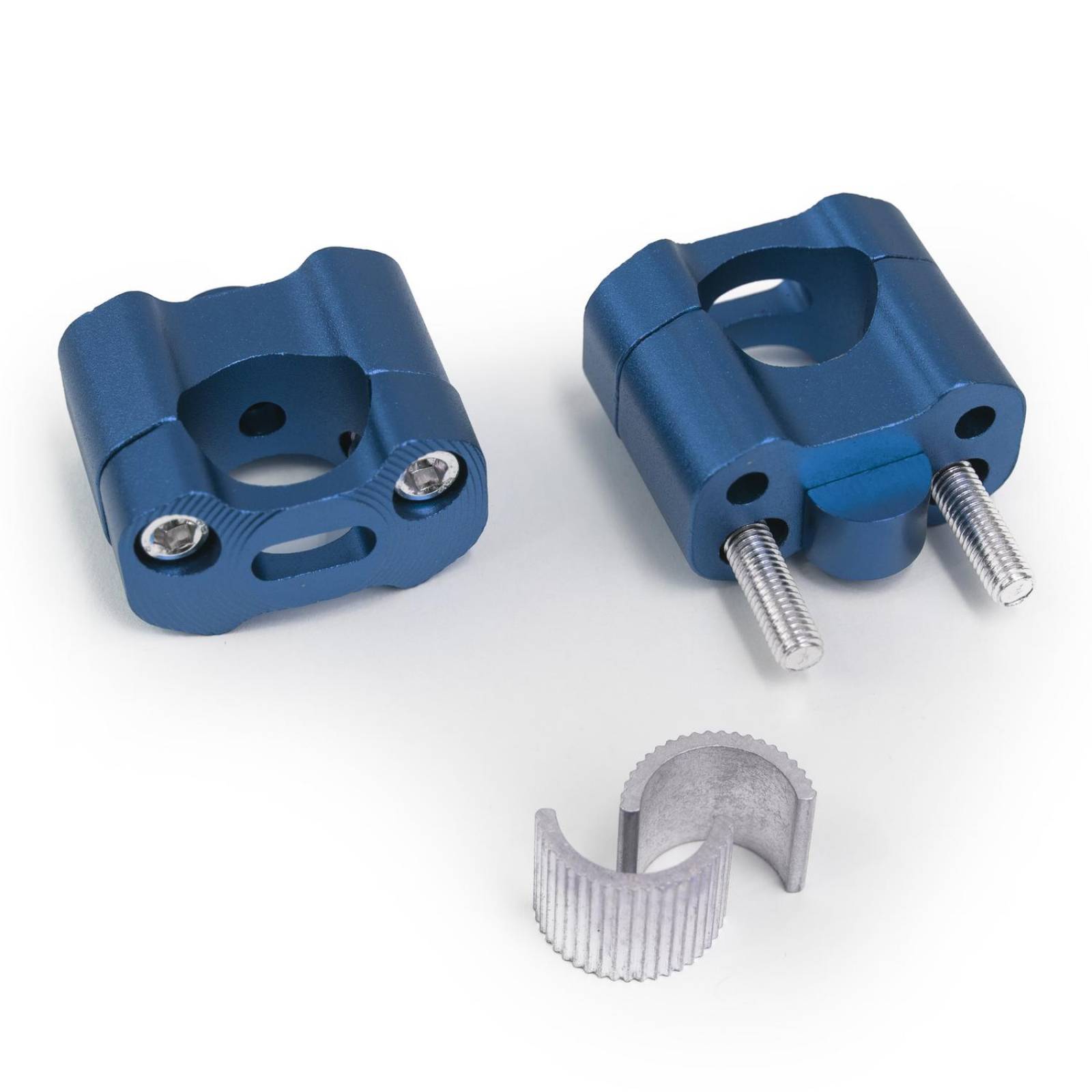 Bases Adaptadores De Manubrio Para Moto Universal Azul .