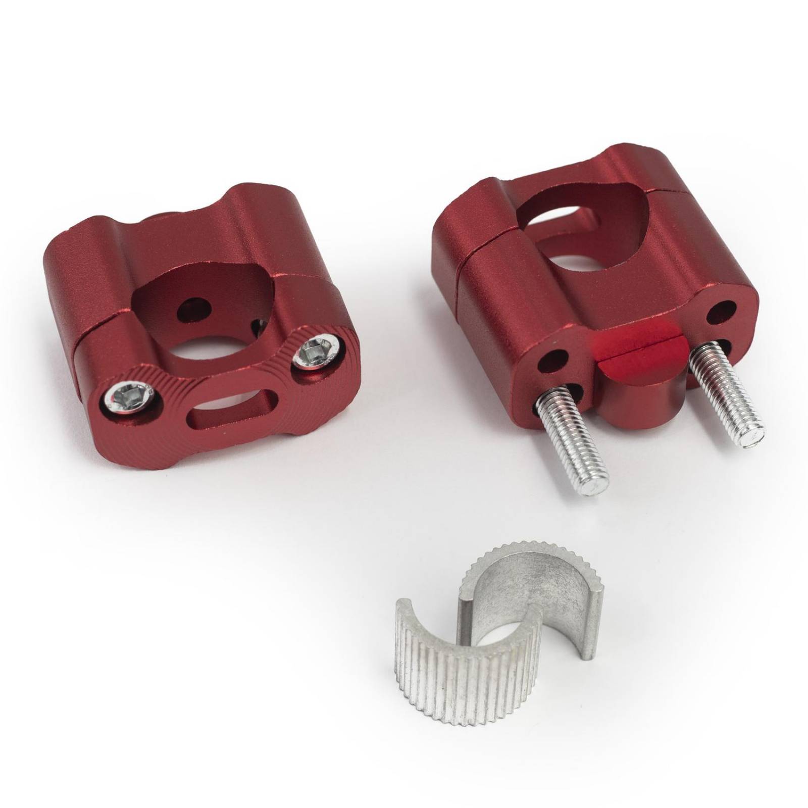 Bases Adaptadores De Manubrio Para Moto Universal Rojo 