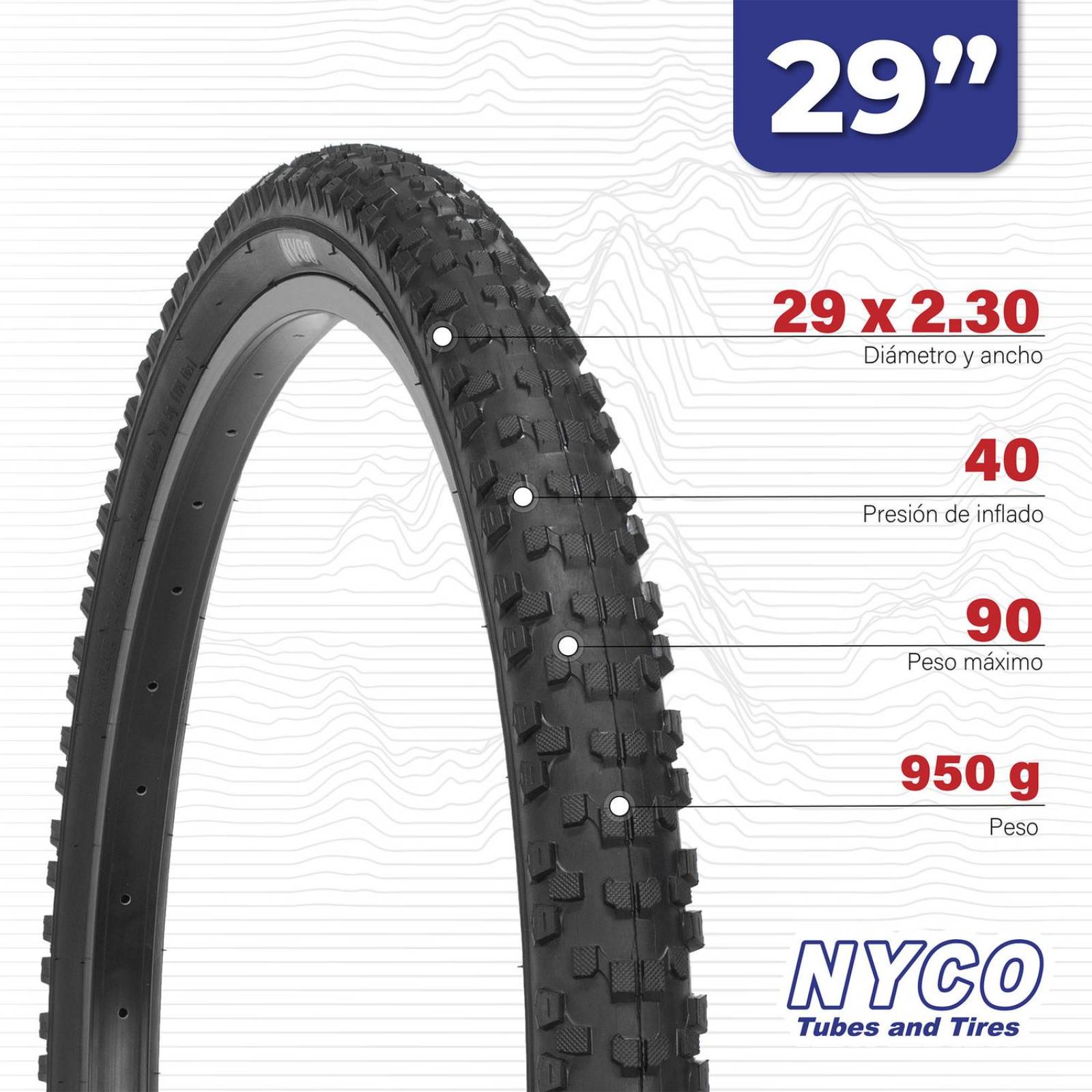 Llanta Bicicleta R29 x 2.3 Negra Nyco 