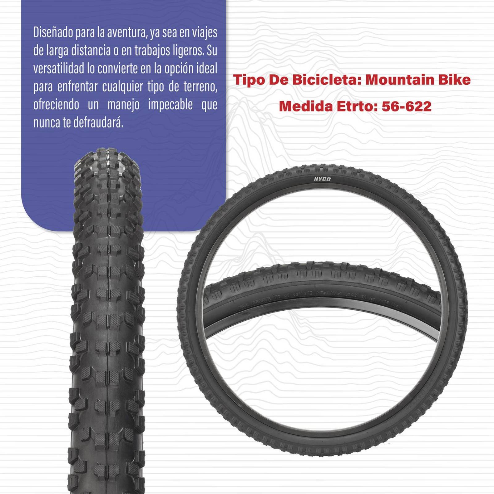 Llanta Bicicleta R29 x 2.3 Negra Nyco 