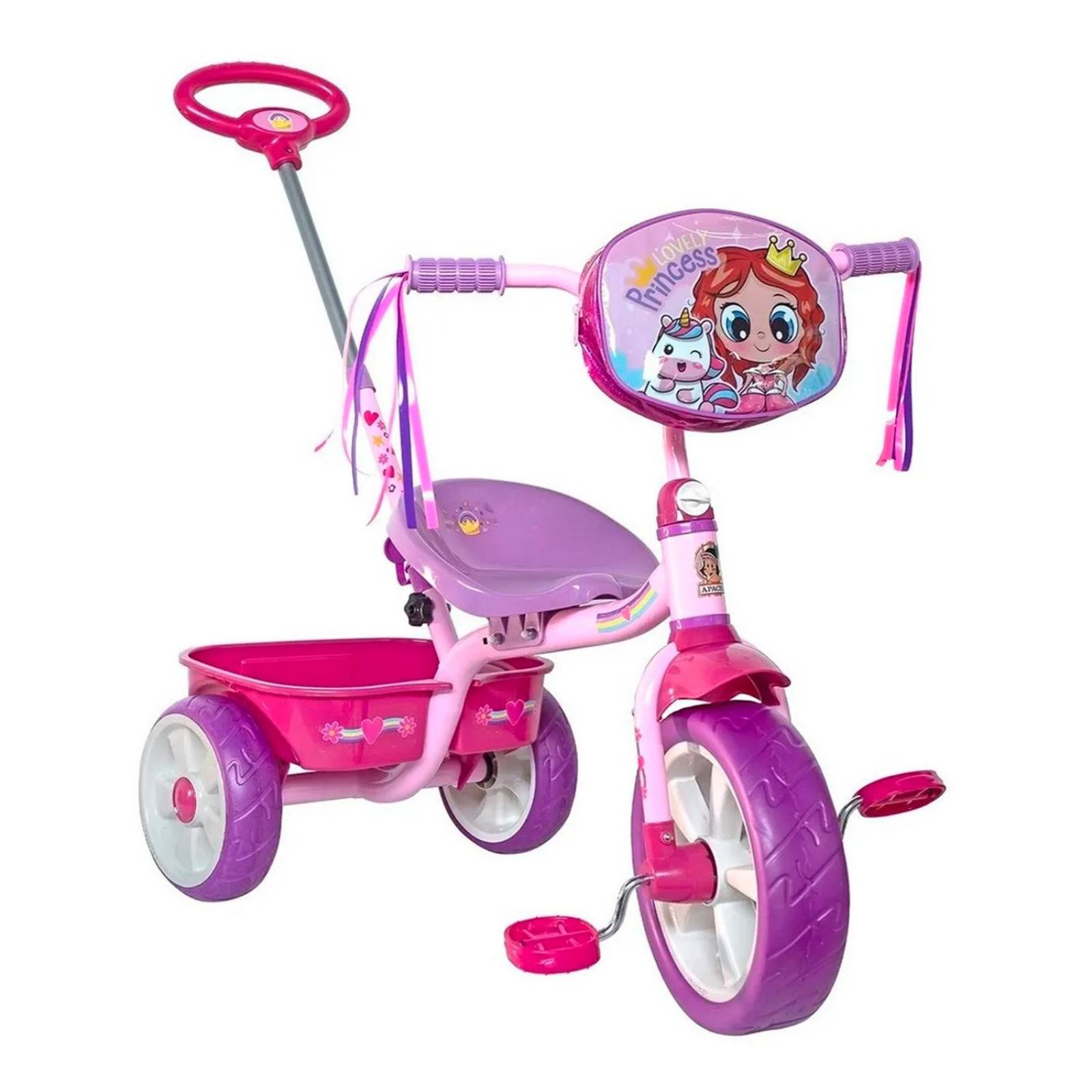 Triciclo Apache para niña Lovely Princess Barra Empuje 