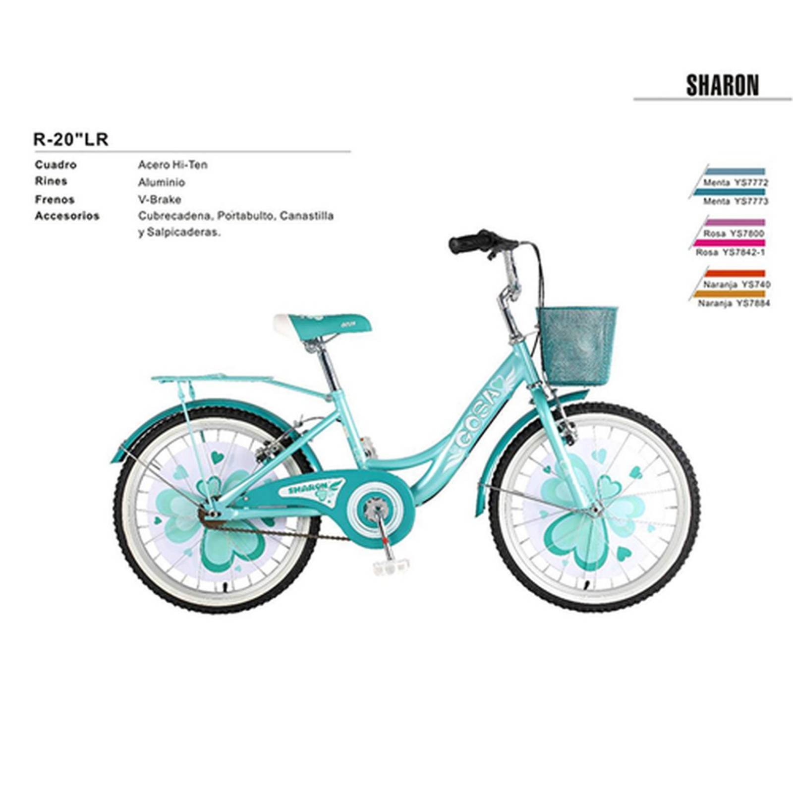 Bicicleta R20 para niña con canastilla Sharon Gosa 