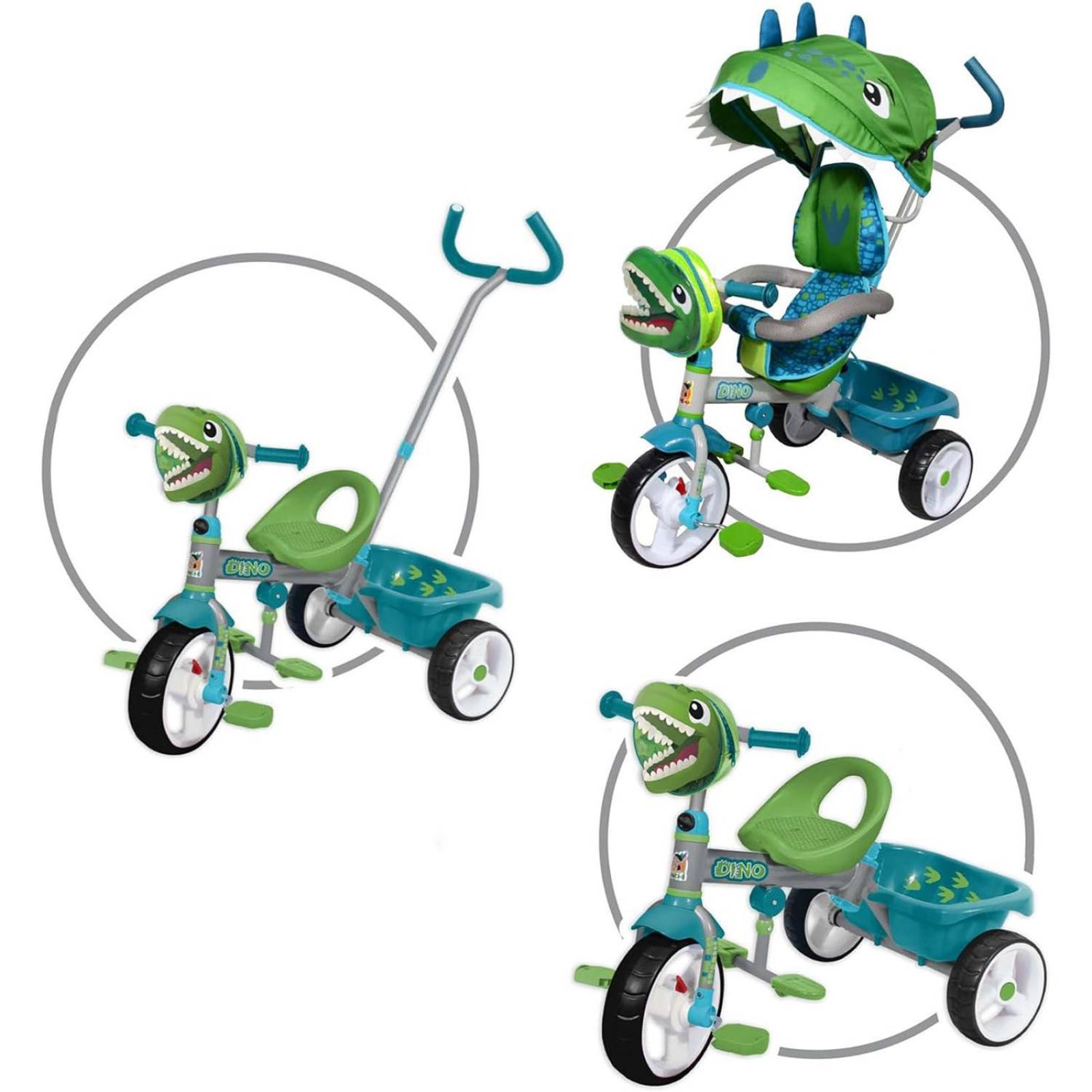 Triciclo Apache Infantil modelo 3 en 1 Dinosaurio 