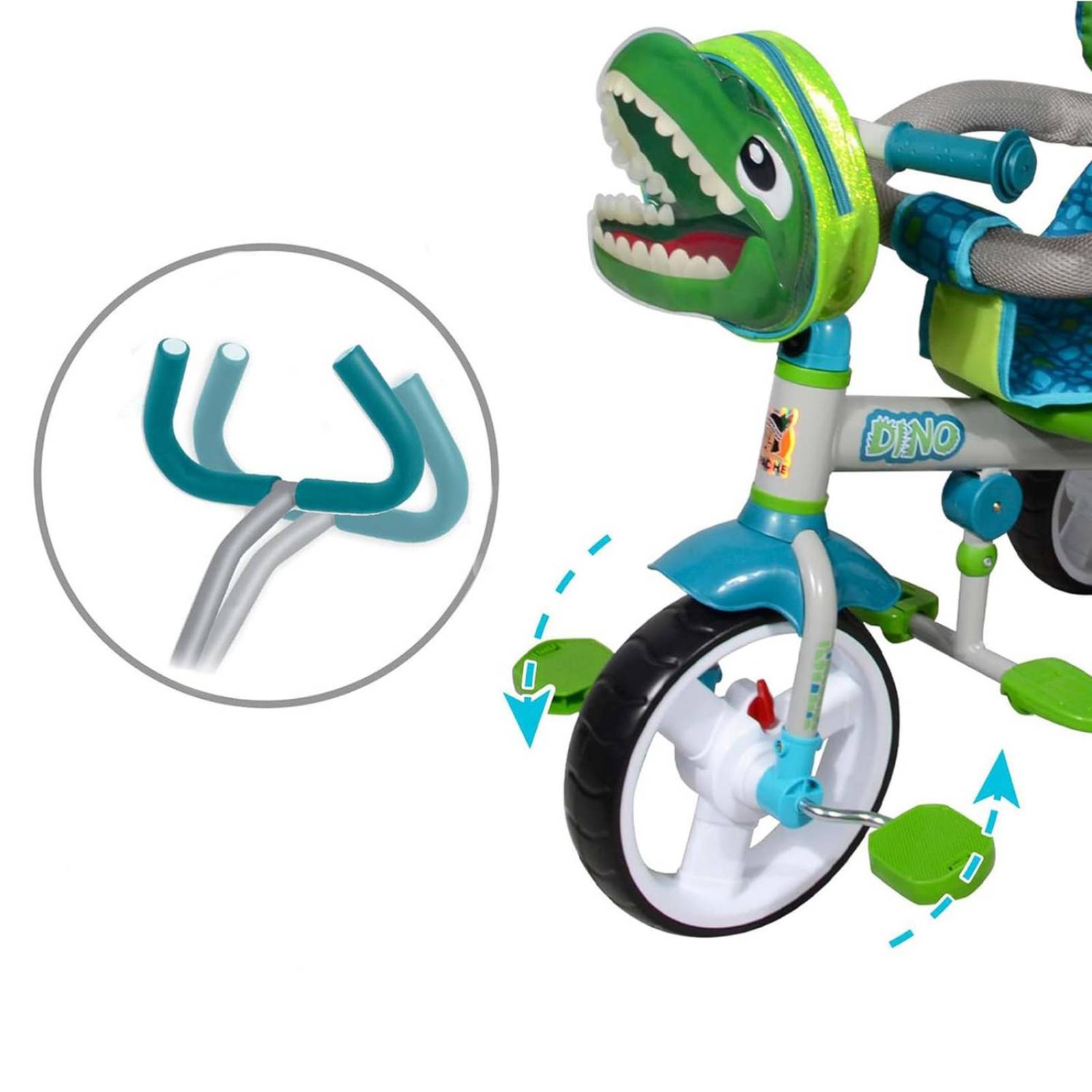 Triciclo Apache Infantil modelo 3 en 1 Dinosaurio 