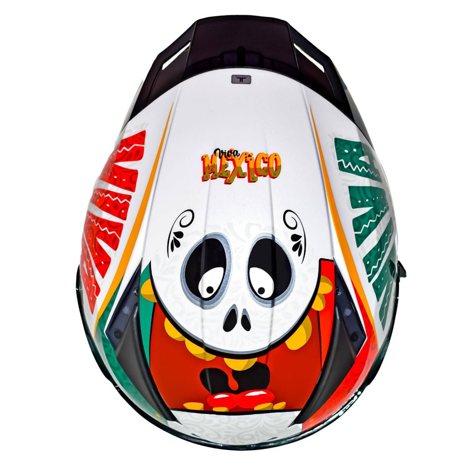 Casco para motociclista talla L integral Panther catrina A6 blanco brillo Axxis