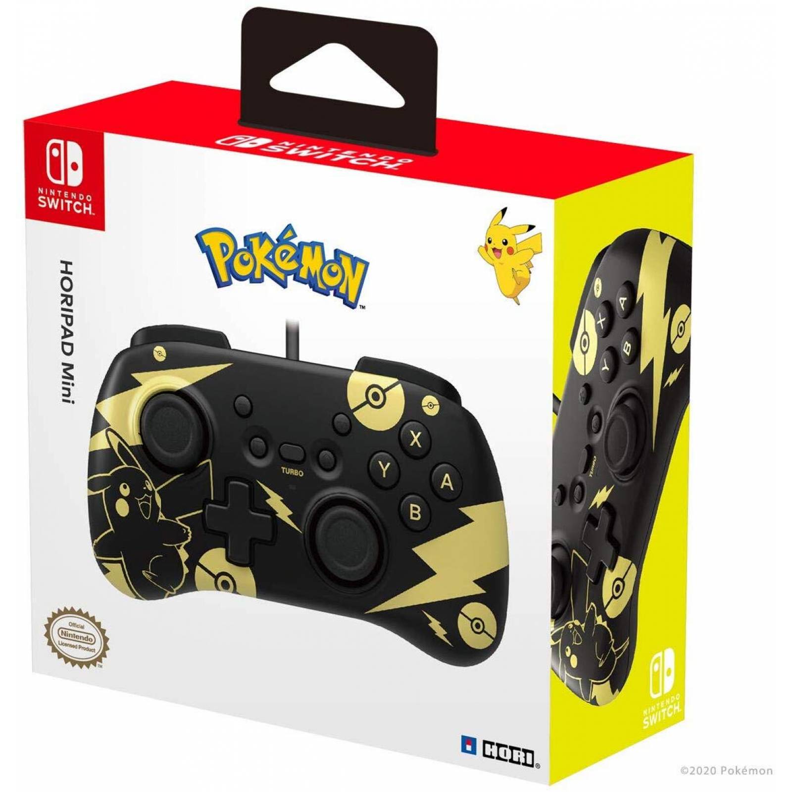 Control Mini Pokemon: Black & Gold Pikachu HORI - Nintendo Switch