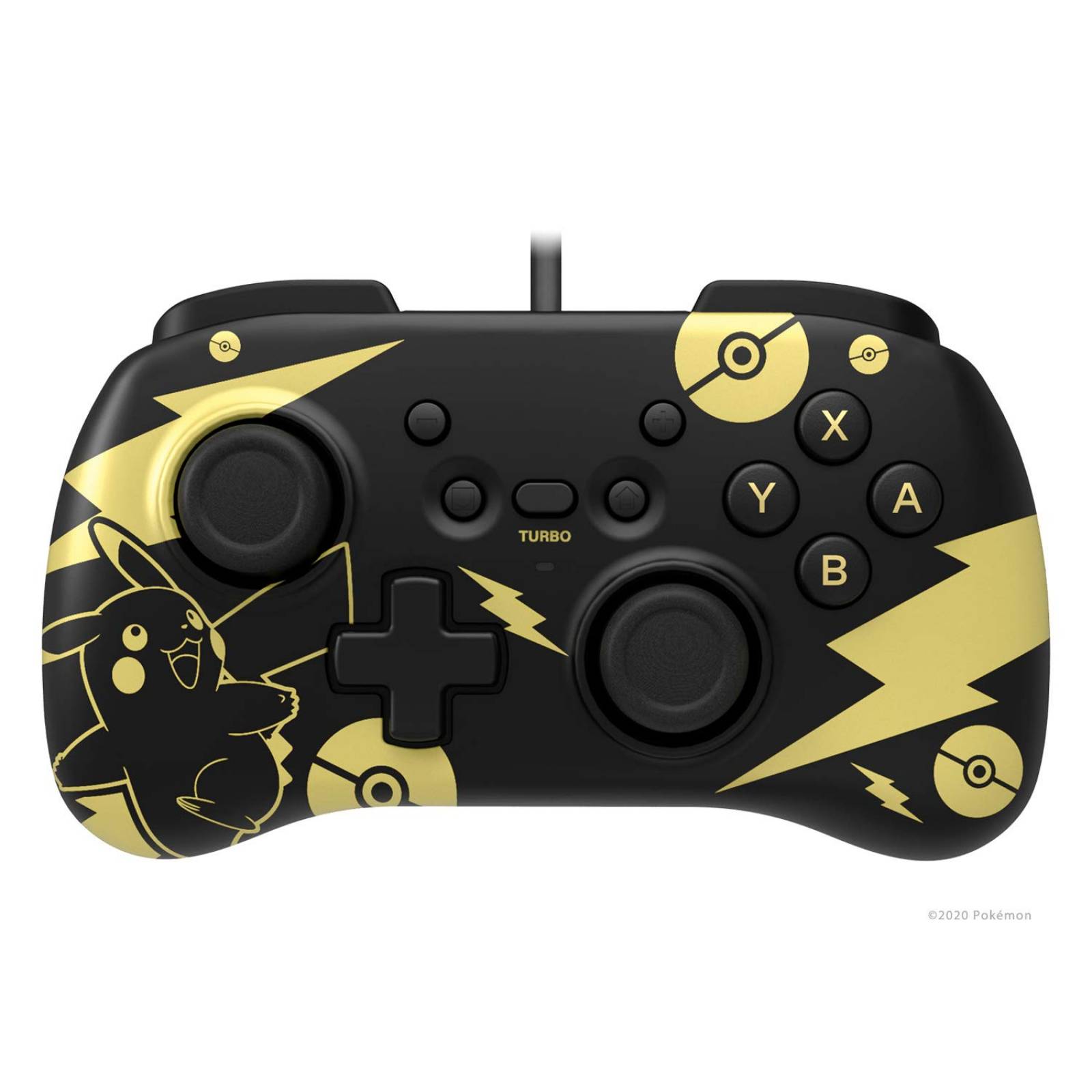 Control Mini Pokemon: Black & Gold Pikachu HORI - Nintendo Switch