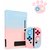 Funda Protectora Rosa y Azul con 2 Tapas de Agarre Niclogi- Nintendo Switch