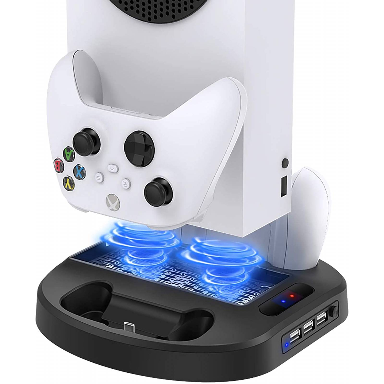 Soporte Vertical con Ventilador, Estacion de carga MENEEA con 3 Puertos Usb - Xbox Series S