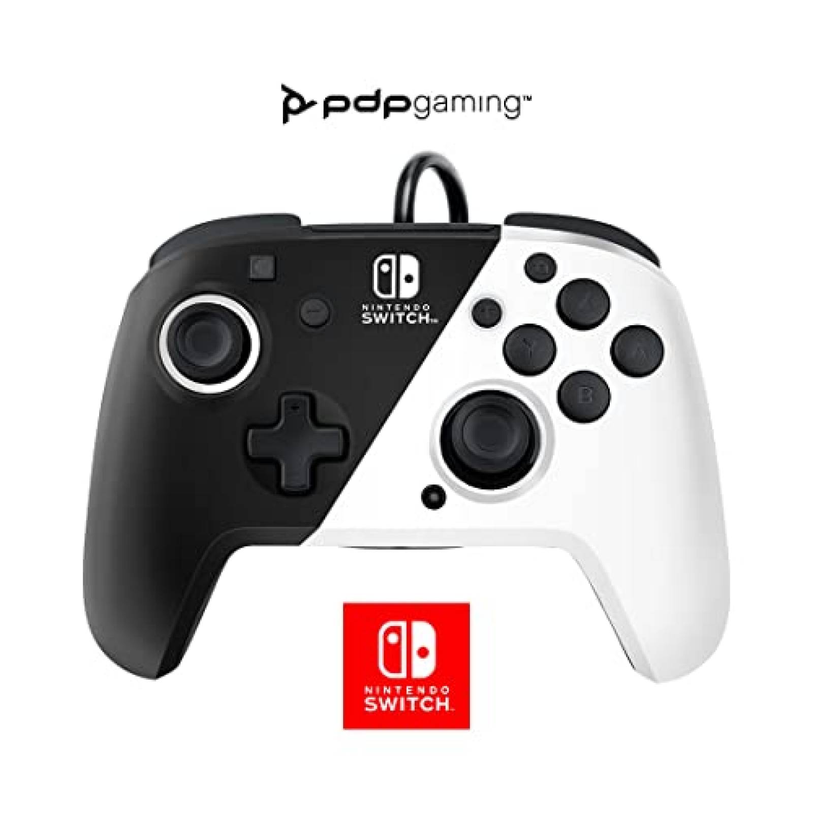 Control Alambrico Faceoff Deluxe PDP Blanco/Negro - Nintendo Switch