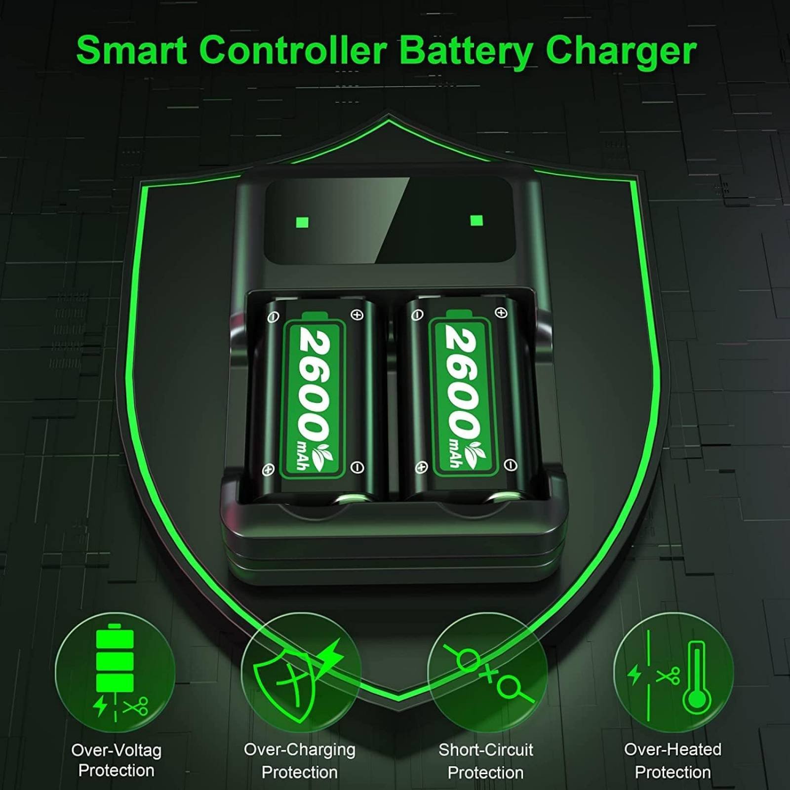 Paquetes de baterías recargables para controlador Xbox One/Xbox 1  S/X/Elite/Xbox Series X|S, estación de carga con 4 piezas de 1200 mAh kit  de