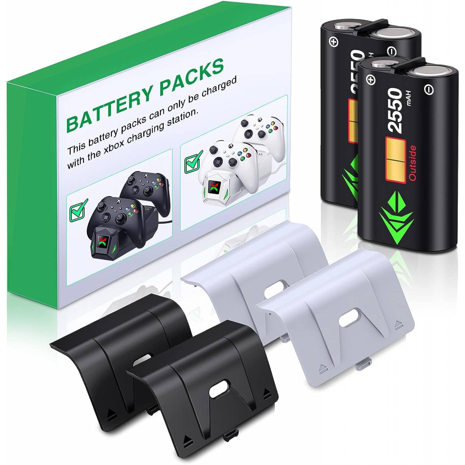 Estación de carga con 2 baterías recargables de 2550 mAh Xbox One/Series X